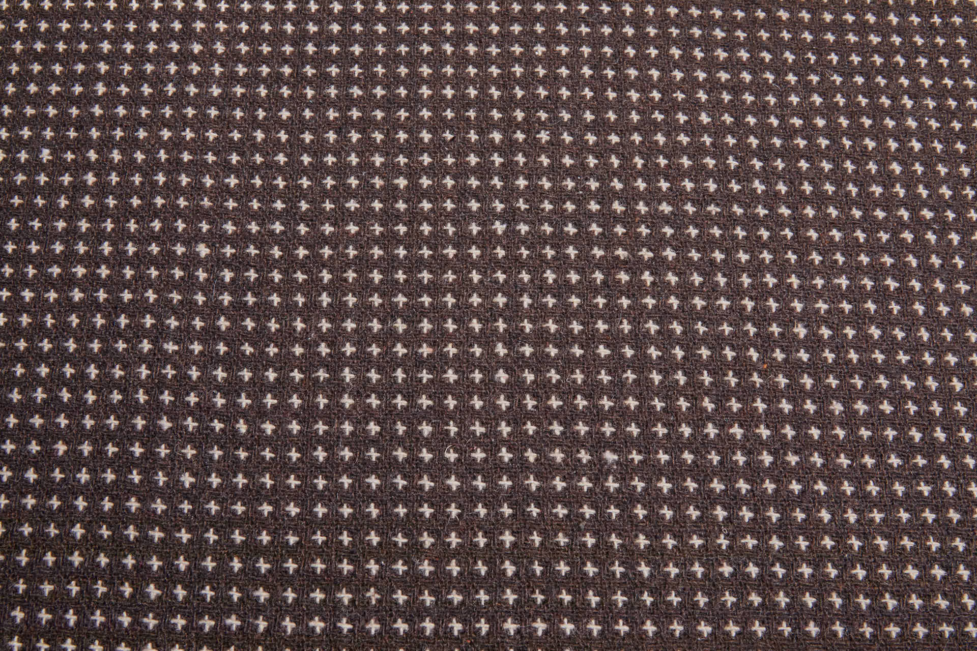 Squares and Crosses Rustic Wool - Brown and Beige fabric, image 5 of 9