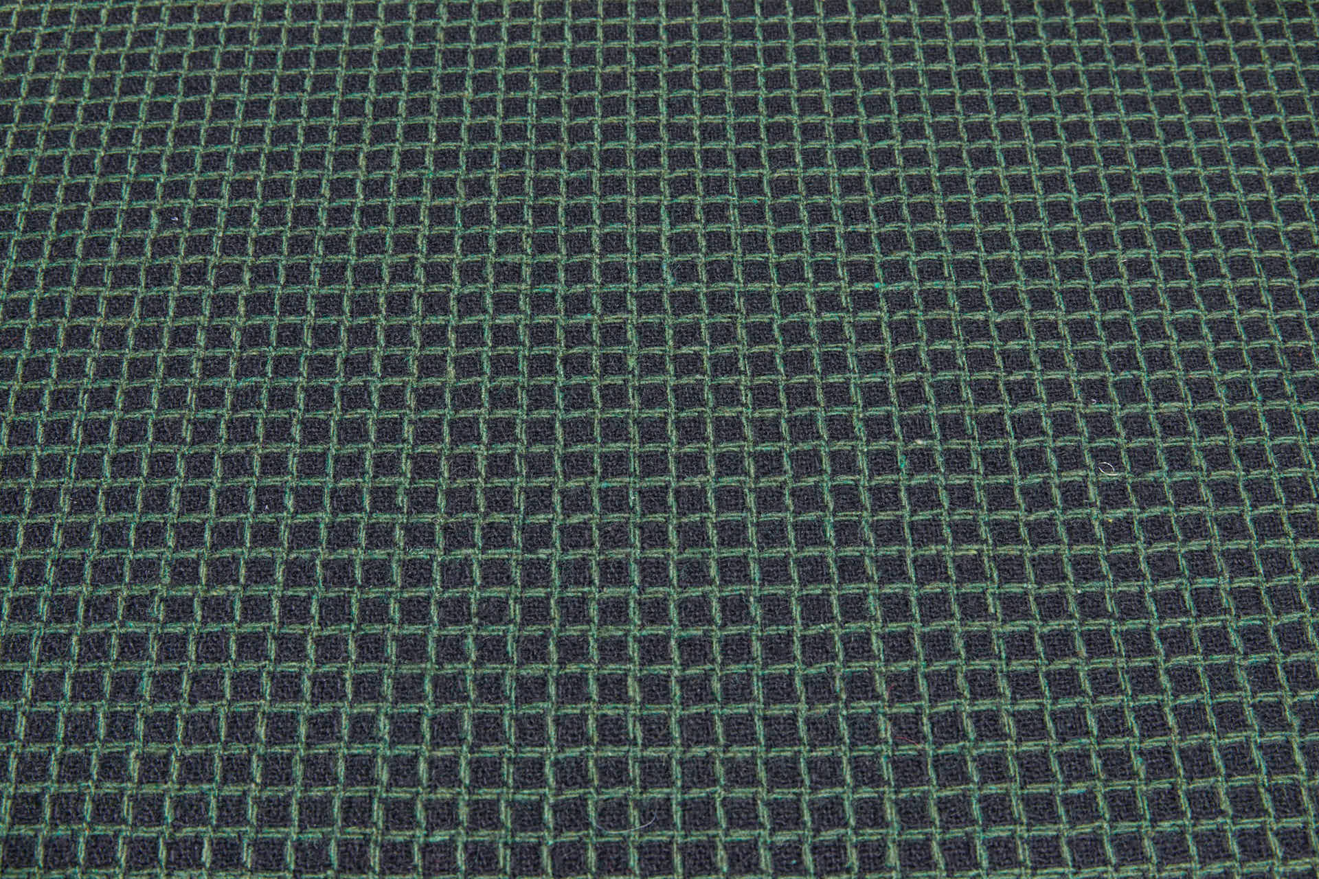 Squares and Crosses Rustic Wool - Black and Green fabric, image 3 of 8