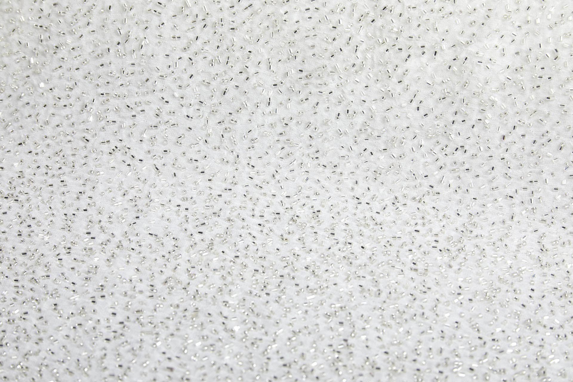 Beaded Silk Chiffon - Off White with Silver Beads (New) fabric, image 6 of 6
