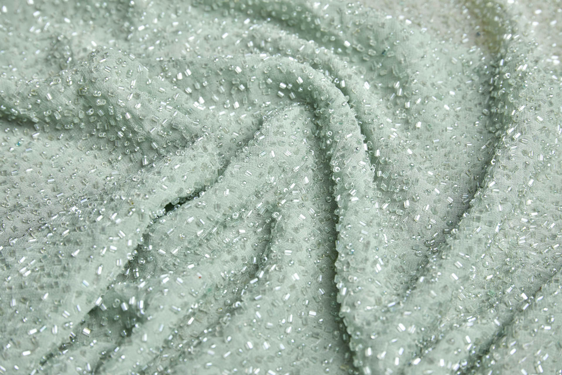 beaded silk chiffon fabric