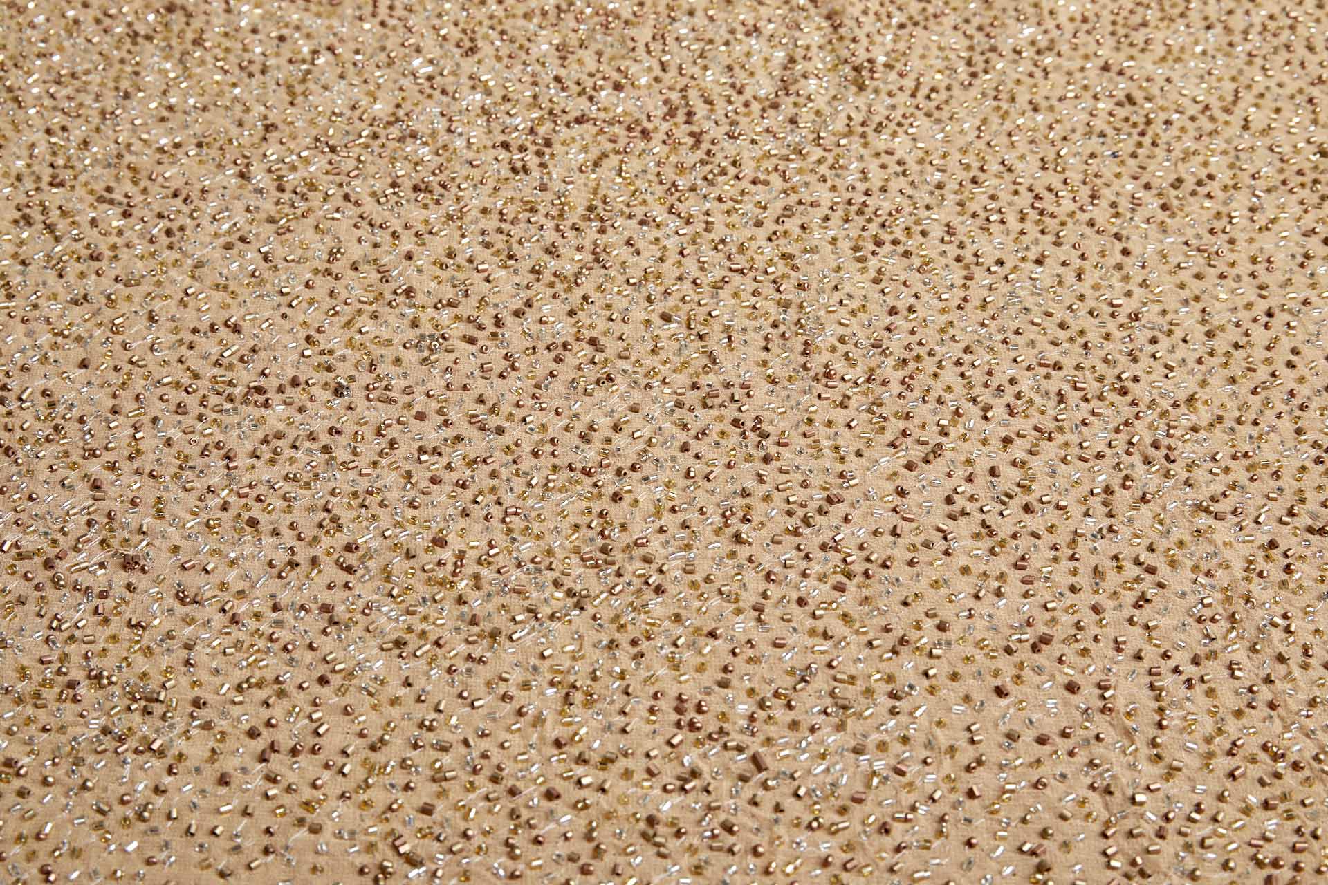 Beaded Silk Chiffon - Caramel (New) fabric, image 8 of 8