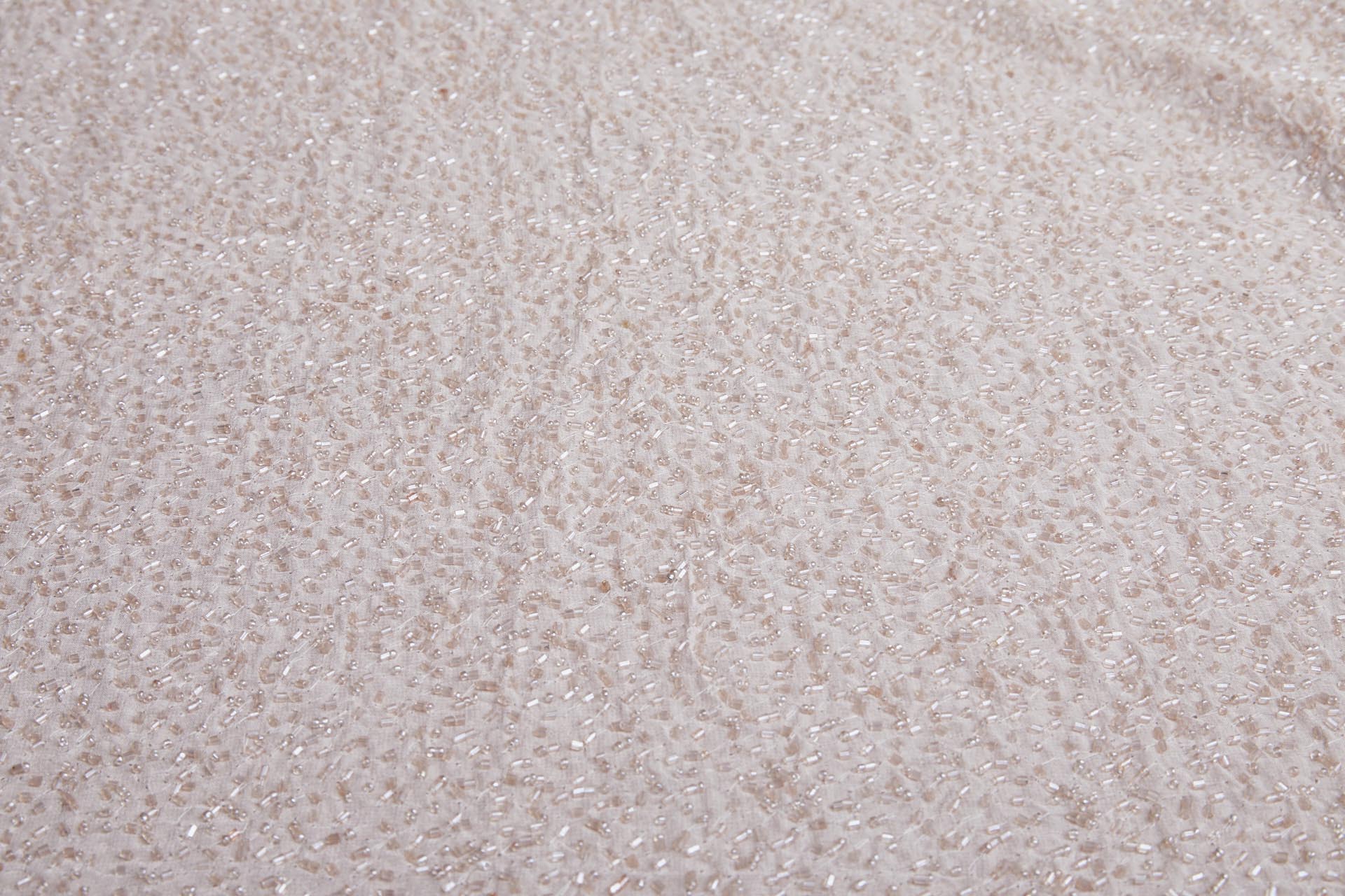 Beaded Silk Chiffon - Vintage Pink (New) fabric, image 5 of 5