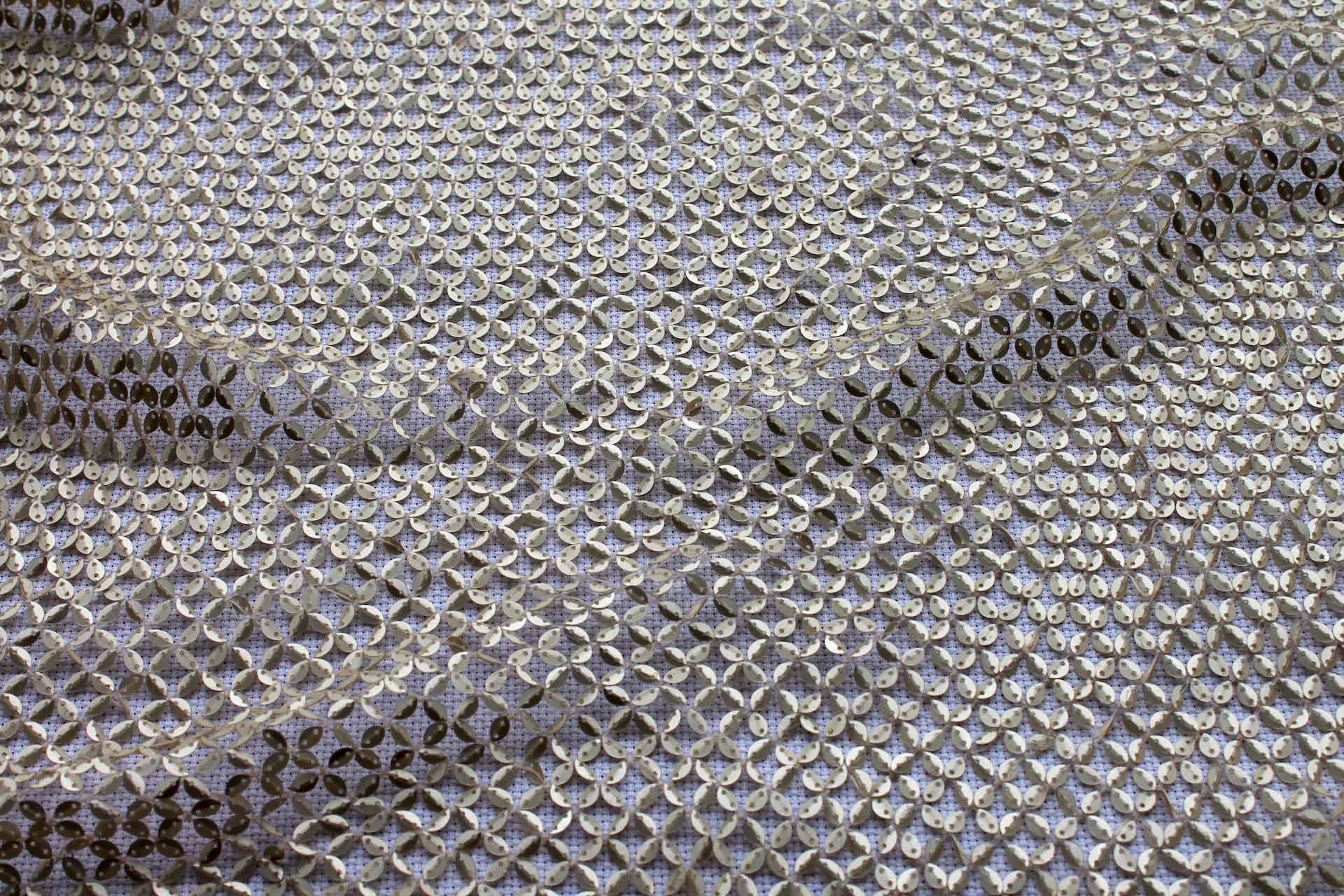 Sequinned Fishnet - Matte Gold fabric, image 3 of 6