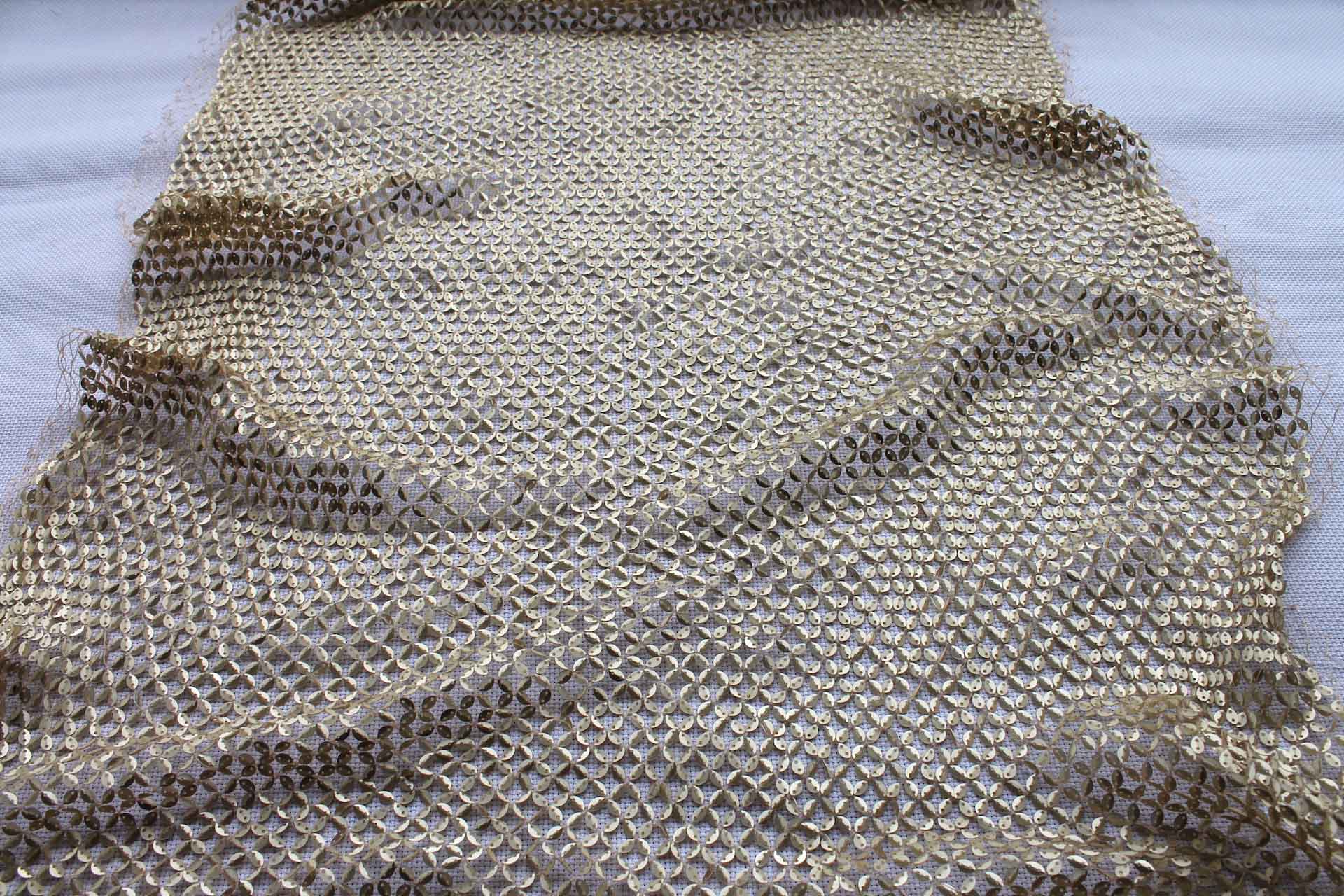 Sequinned Fishnet - Matte Gold fabric, image 4 of 6
