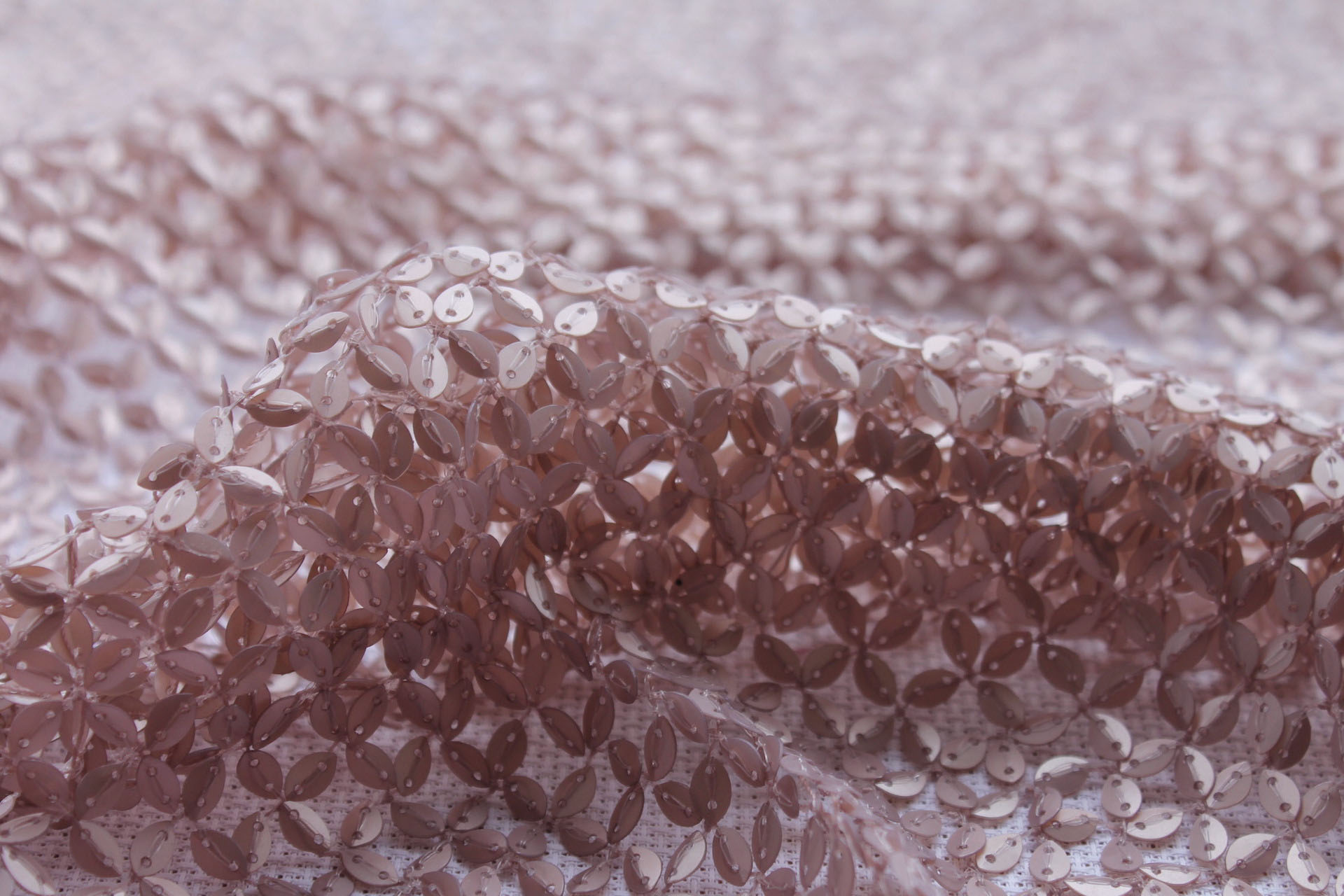 Sequinned Fishnet - Mauve fabric, image 5 of 6
