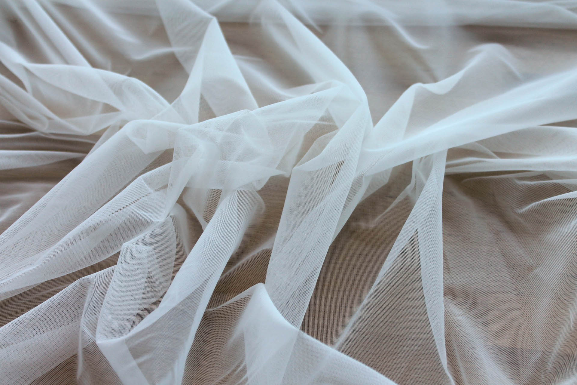 Stretch Tulle - Sheer Bodystocking - Ivory fabric, image 4 of 5