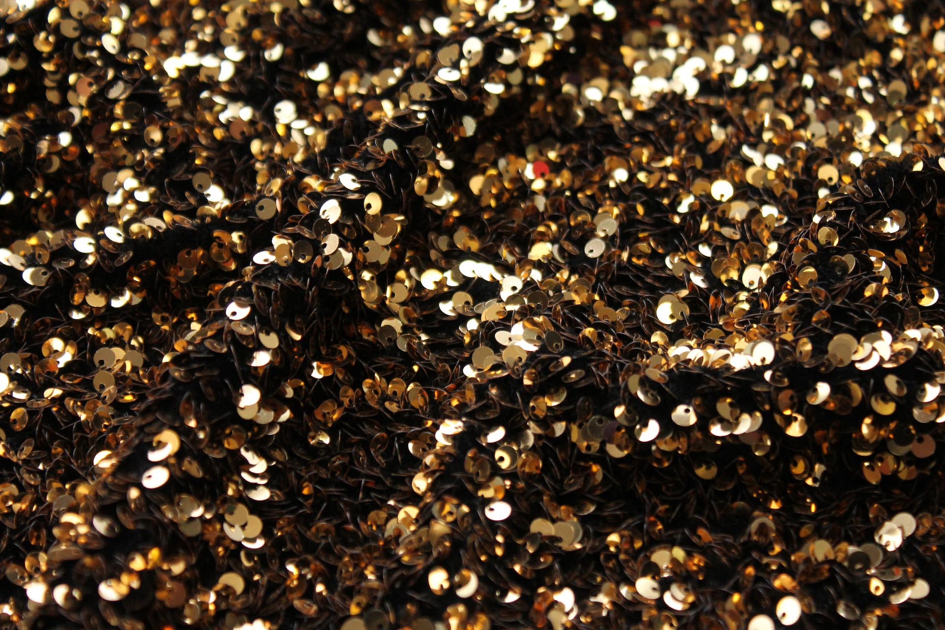 Black Stretch Velour with Gold Sequins fabric, image 3 of 5