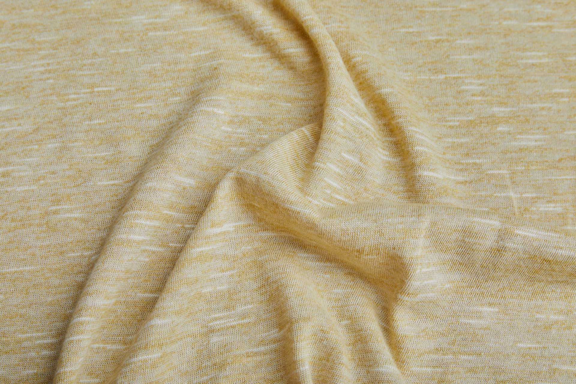 Sheer Golden Yellow Marl Jersey fabric