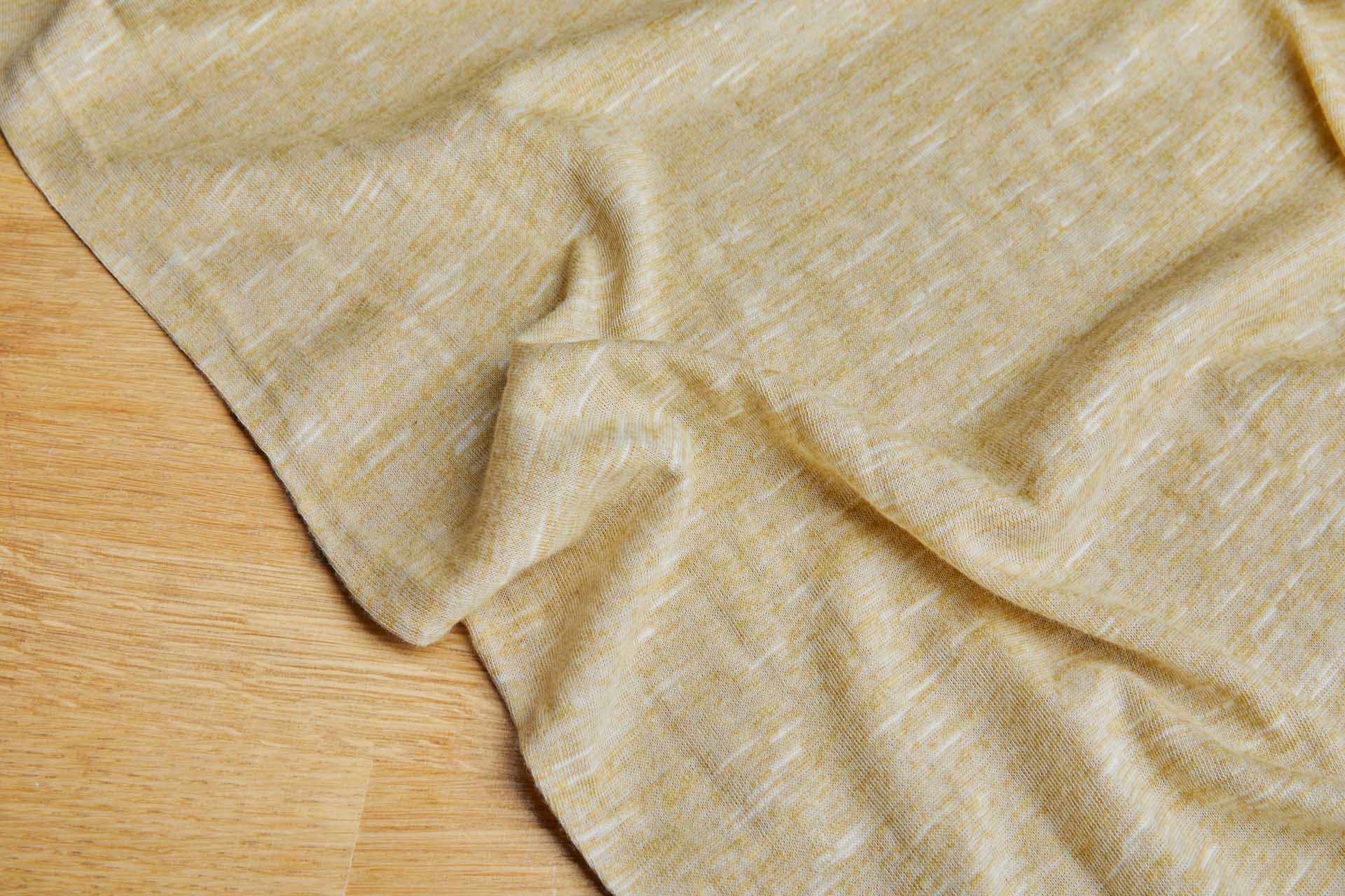 Sheer Golden Yellow Marl Jersey fabric, image 4 of 5