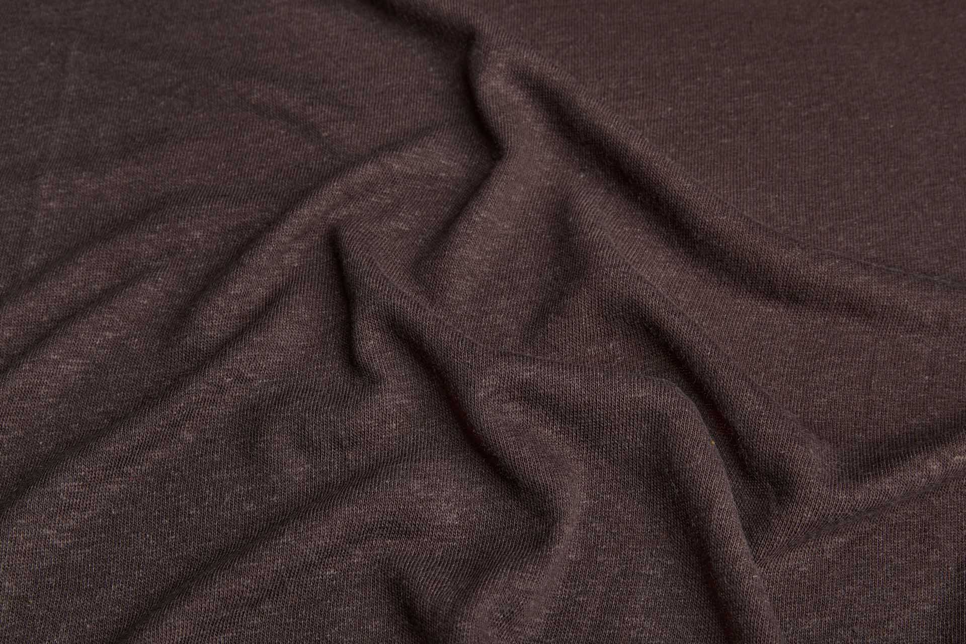 Dark Chocolate Linen Mix Jersey fabric
