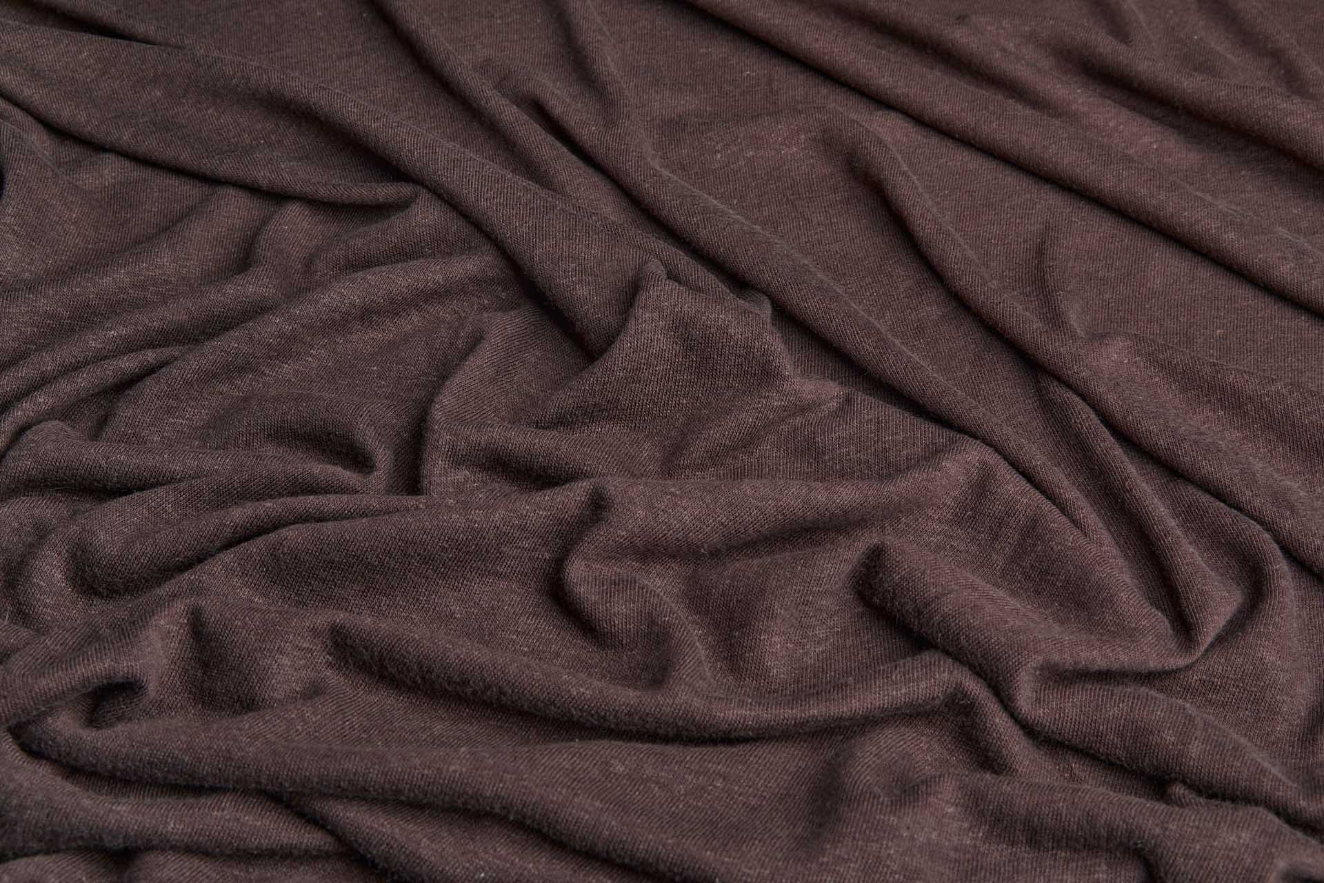 Dark Chocolate Linen Mix Jersey fabric, image 3 of 5
