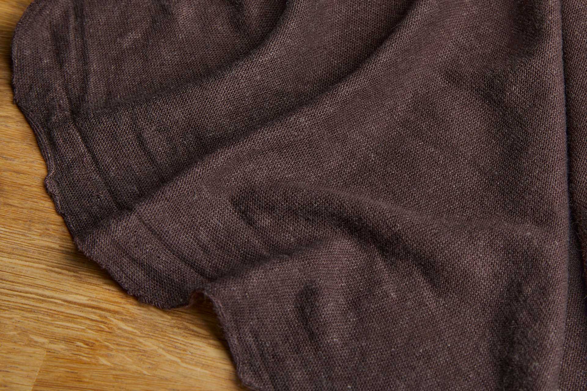 Dark Chocolate Linen Mix Jersey fabric, image 4 of 5