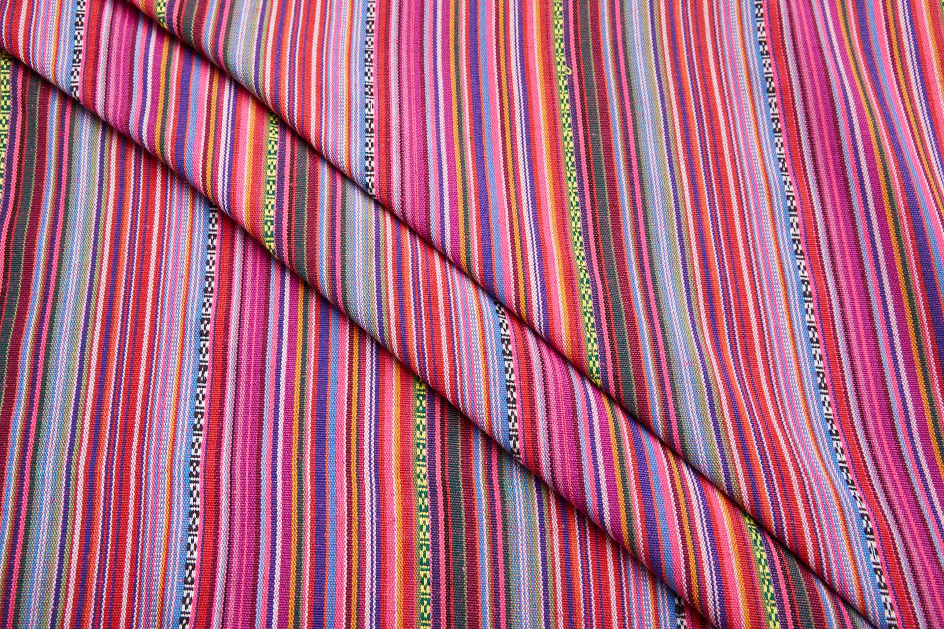 "Mexicana" Striped Woven Cotton Blend - Pinks, Blues & Purples fabric, image 5 of 9