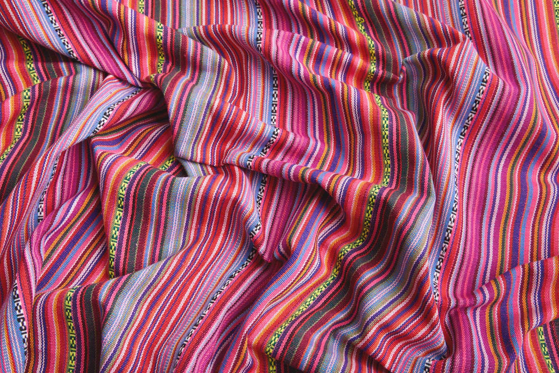 "Mexicana" Striped Woven Cotton Blend - Pinks, Blues & Purples fabric, image 4 of 9