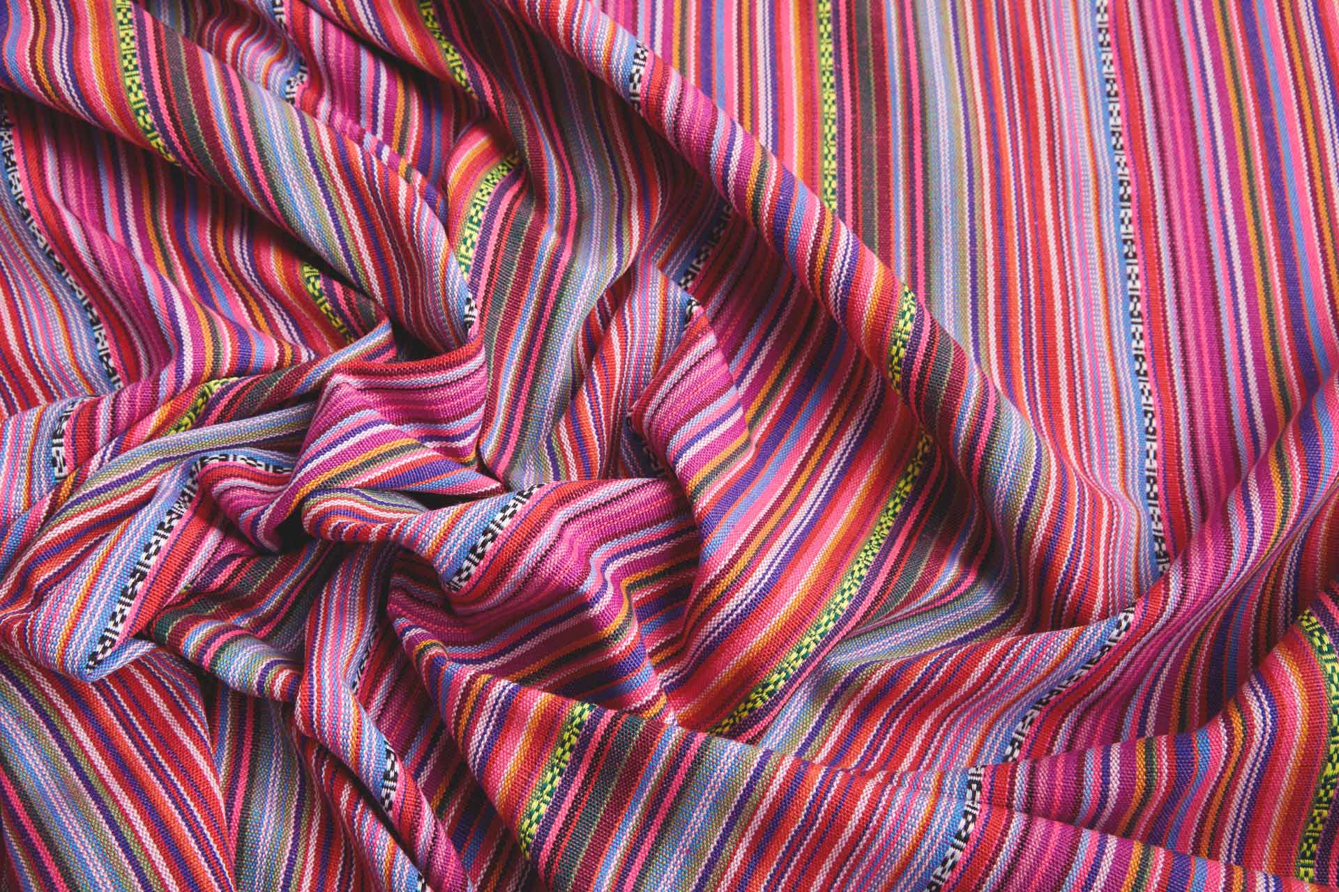 "Mexicana" Striped Woven Cotton Blend - Pinks, Blues & Purples fabric, image 7 of 9