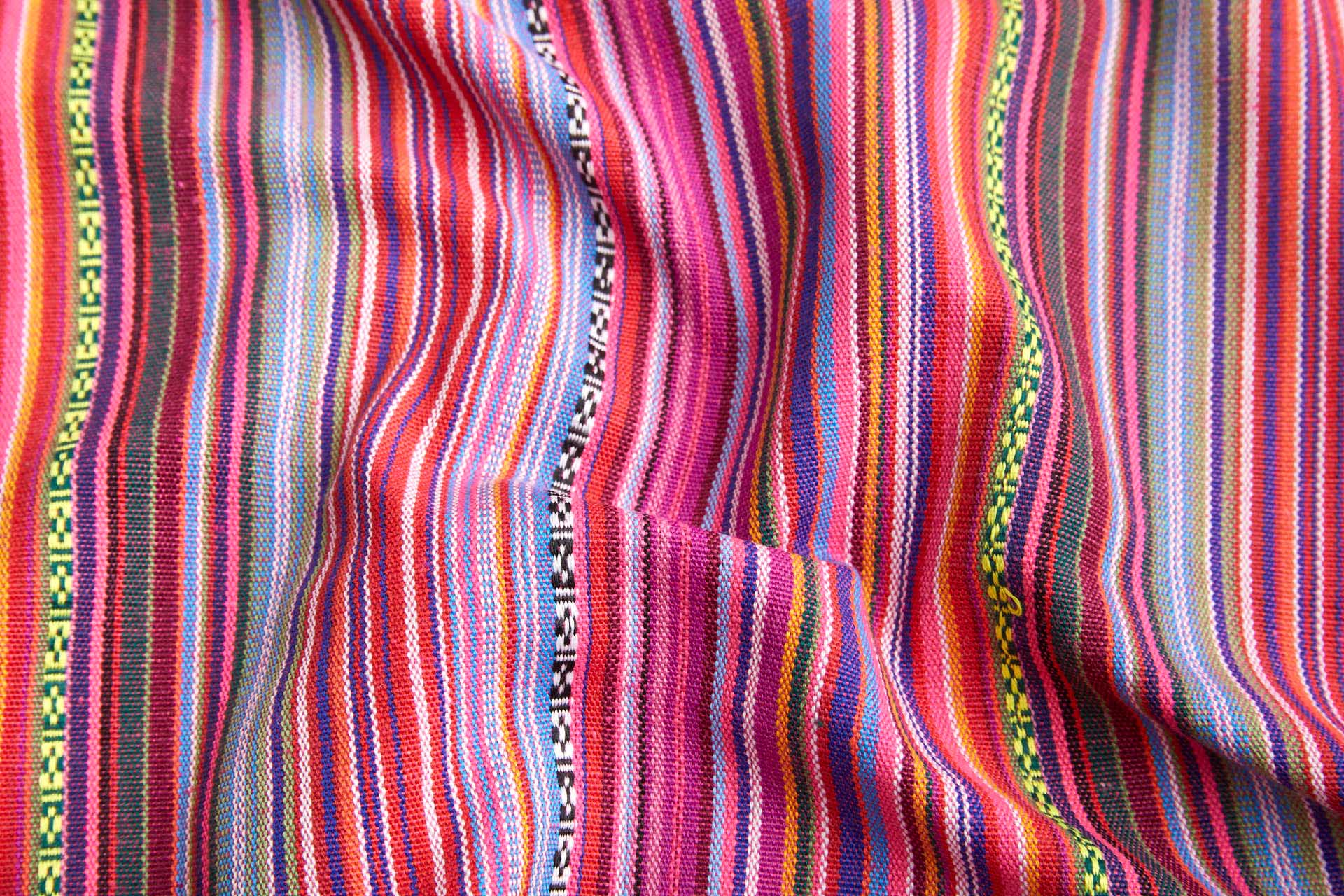"Mexicana" Striped Woven Cotton Blend - Pinks, Blues & Purples fabric, image 2 of 9