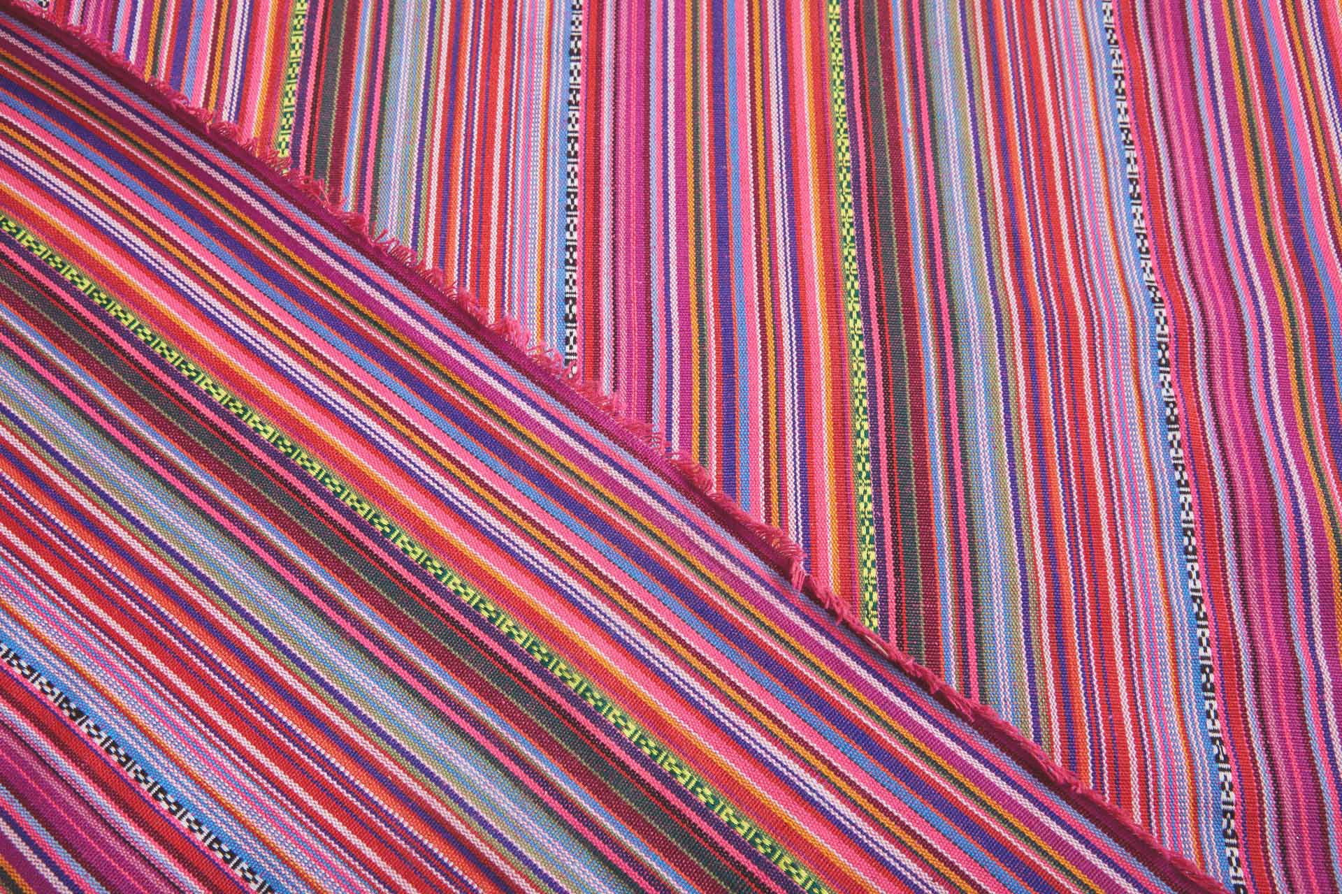 "Mexicana" Striped Woven Cotton Blend - Pinks, Blues & Purples fabric, image 3 of 9