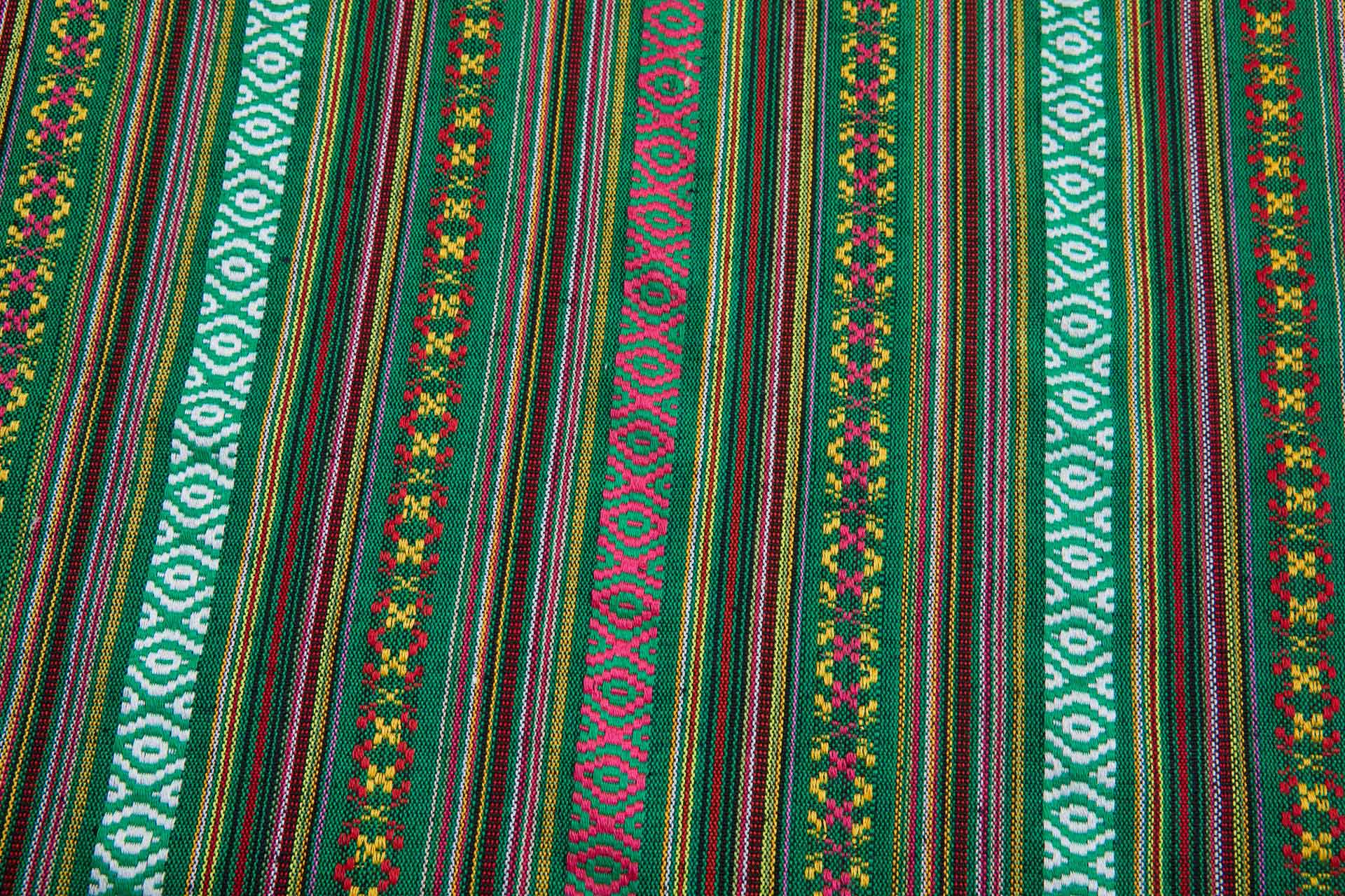 "Mexicana" Striped Woven Cotton Blend - Green & Multi fabric, image 6 of 9