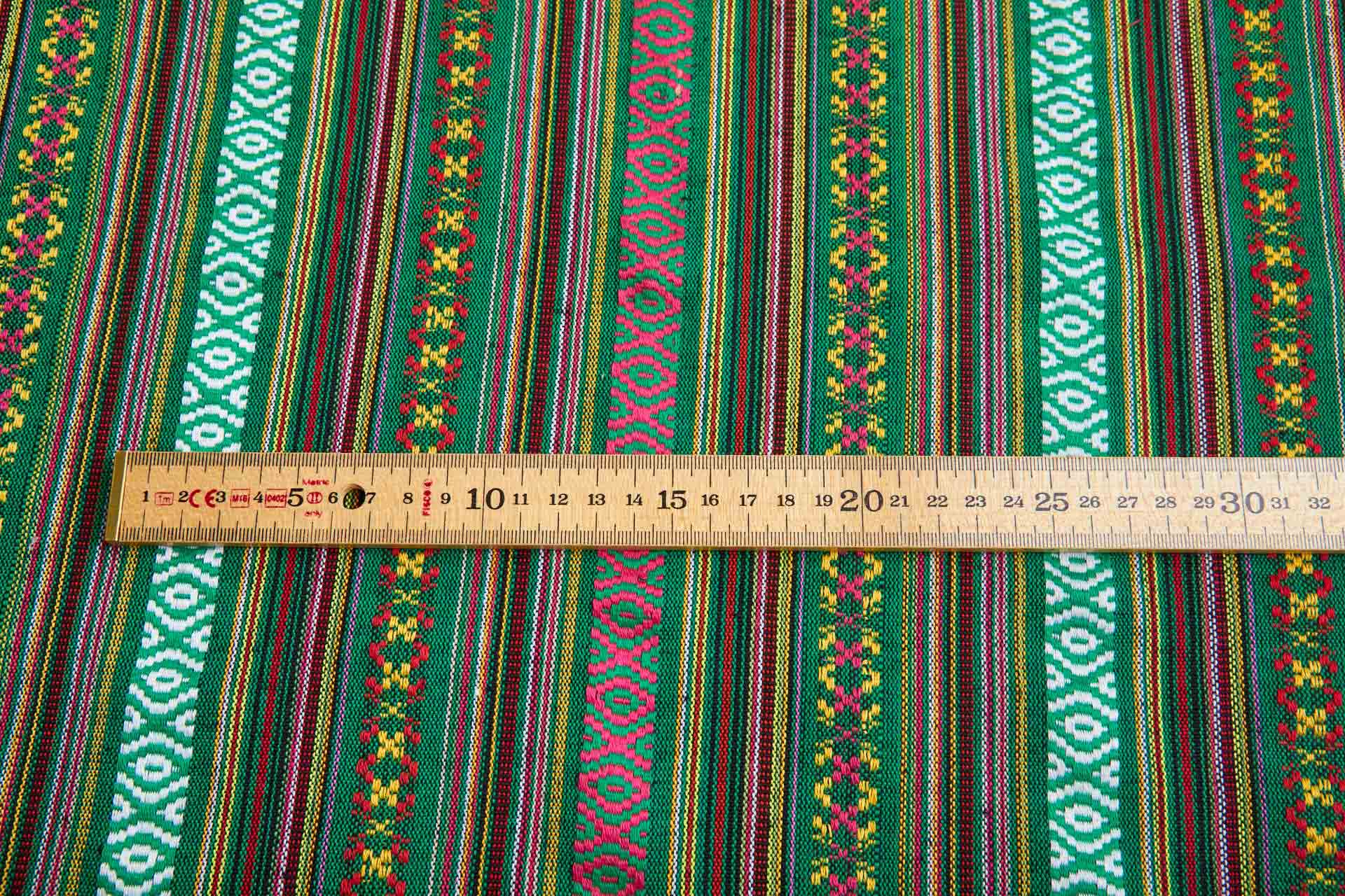 "Mexicana" Striped Woven Cotton Blend - Green & Multi fabric, image 8 of 9