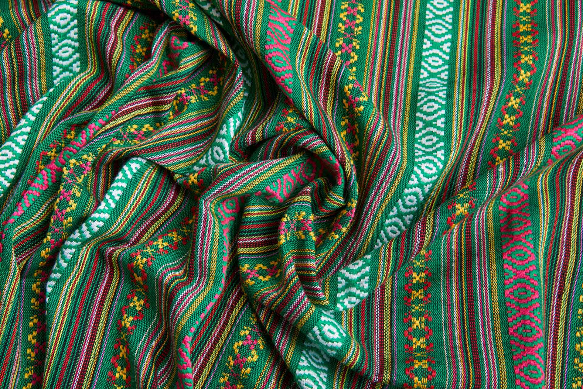 "Mexicana" Striped Woven Cotton Blend - Green & Multi fabric, image 7 of 9