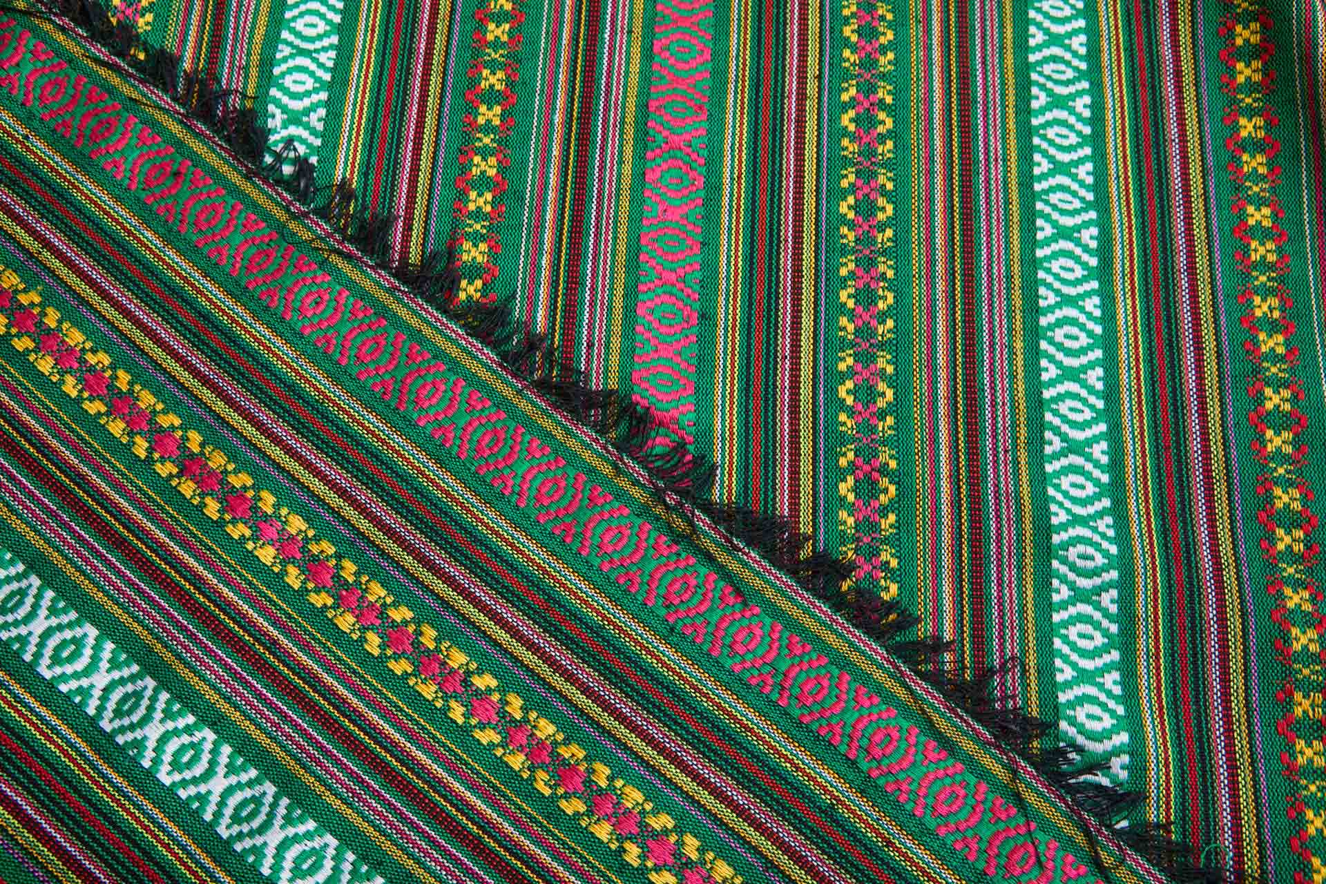 "Mexicana" Striped Woven Cotton Blend - Green & Multi fabric, image 5 of 9