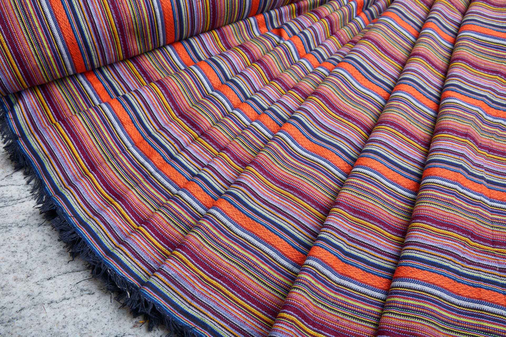 "Mexicana" Striped Woven Cotton Blend - Lilac, Plum & Multi fabric, image 13 of 14