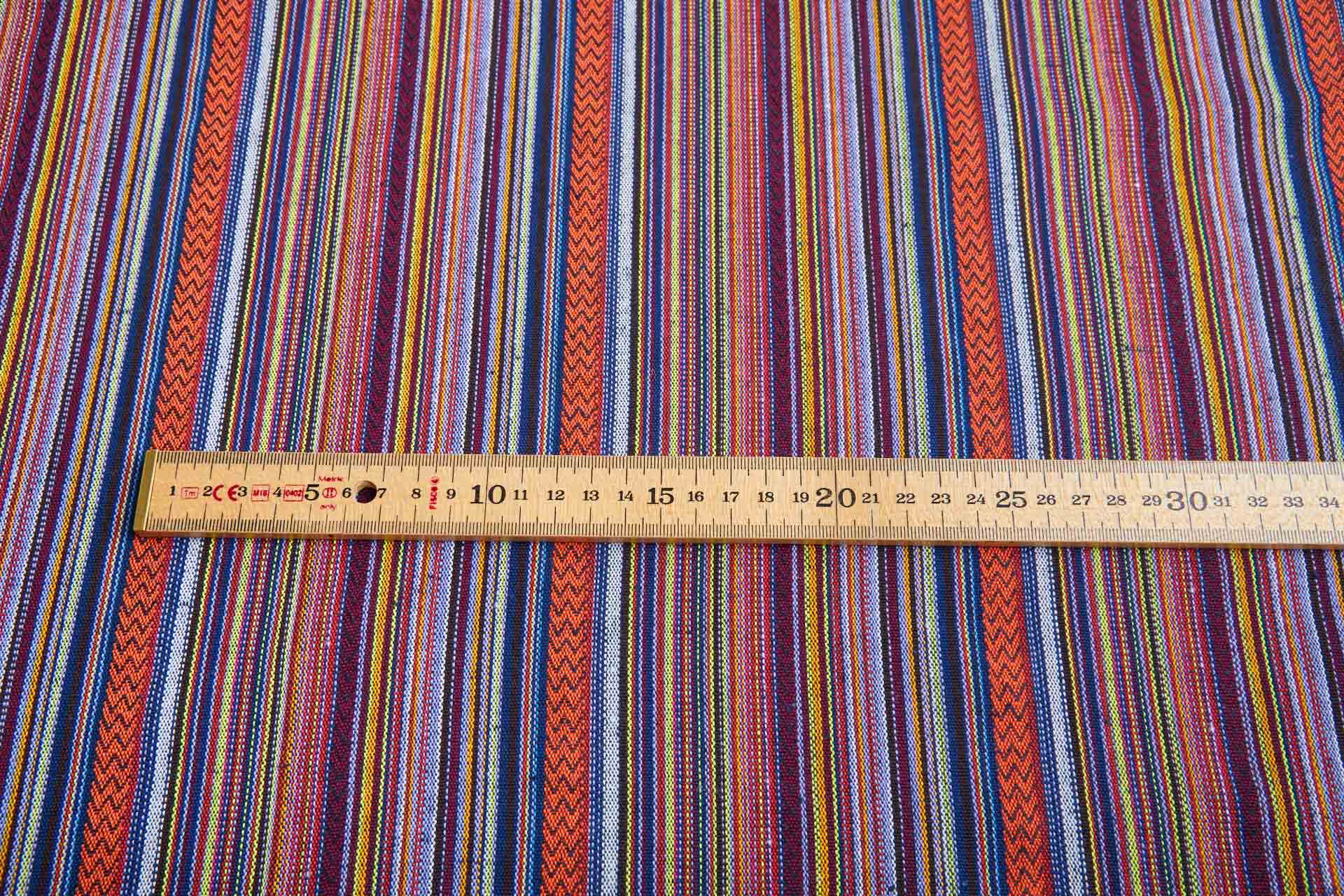 "Mexicana" Striped Woven Cotton Blend - Lilac, Plum & Multi fabric, image 3 of 14