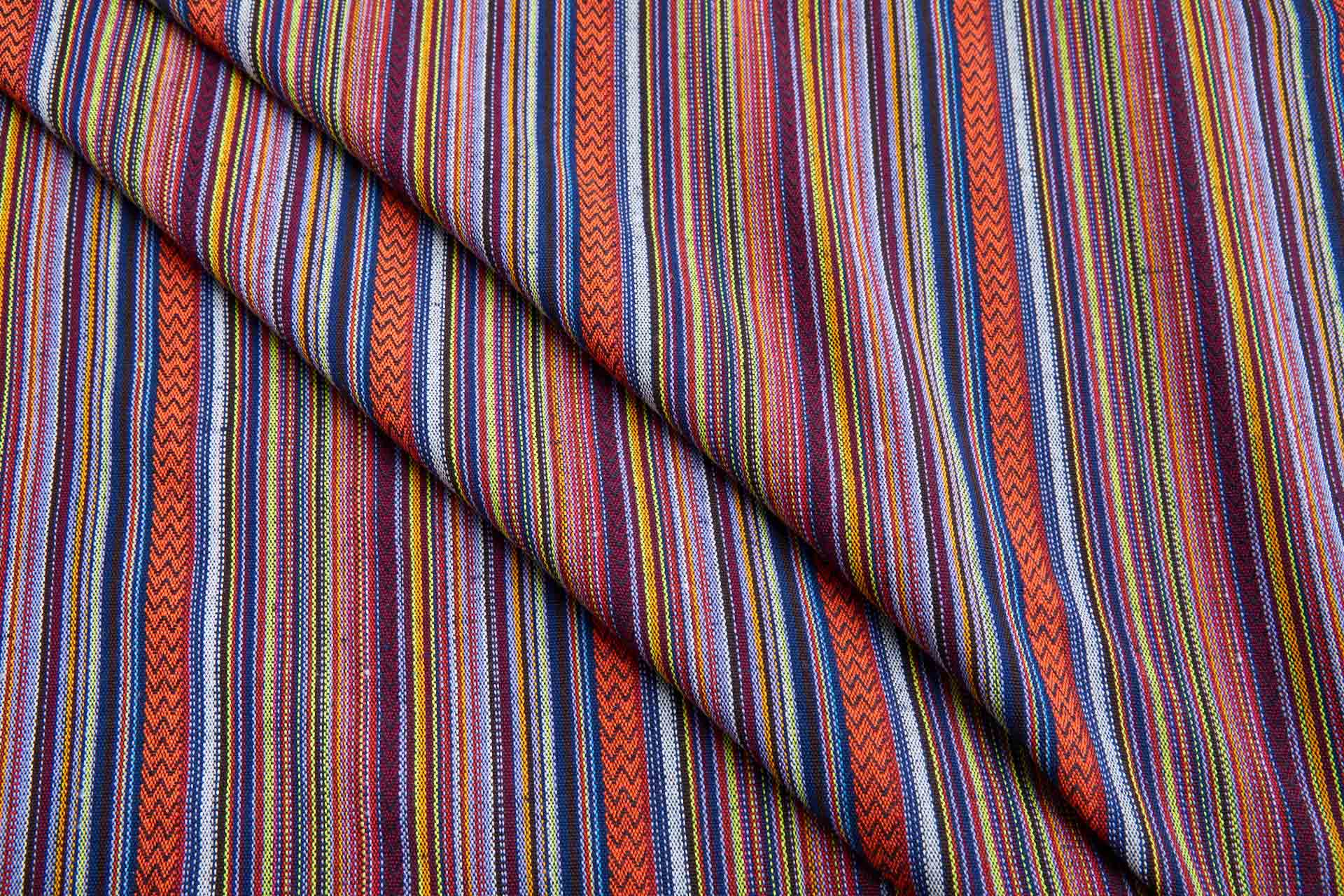 "Mexicana" Striped Woven Cotton Blend - Lilac, Plum & Multi fabric, image 4 of 14
