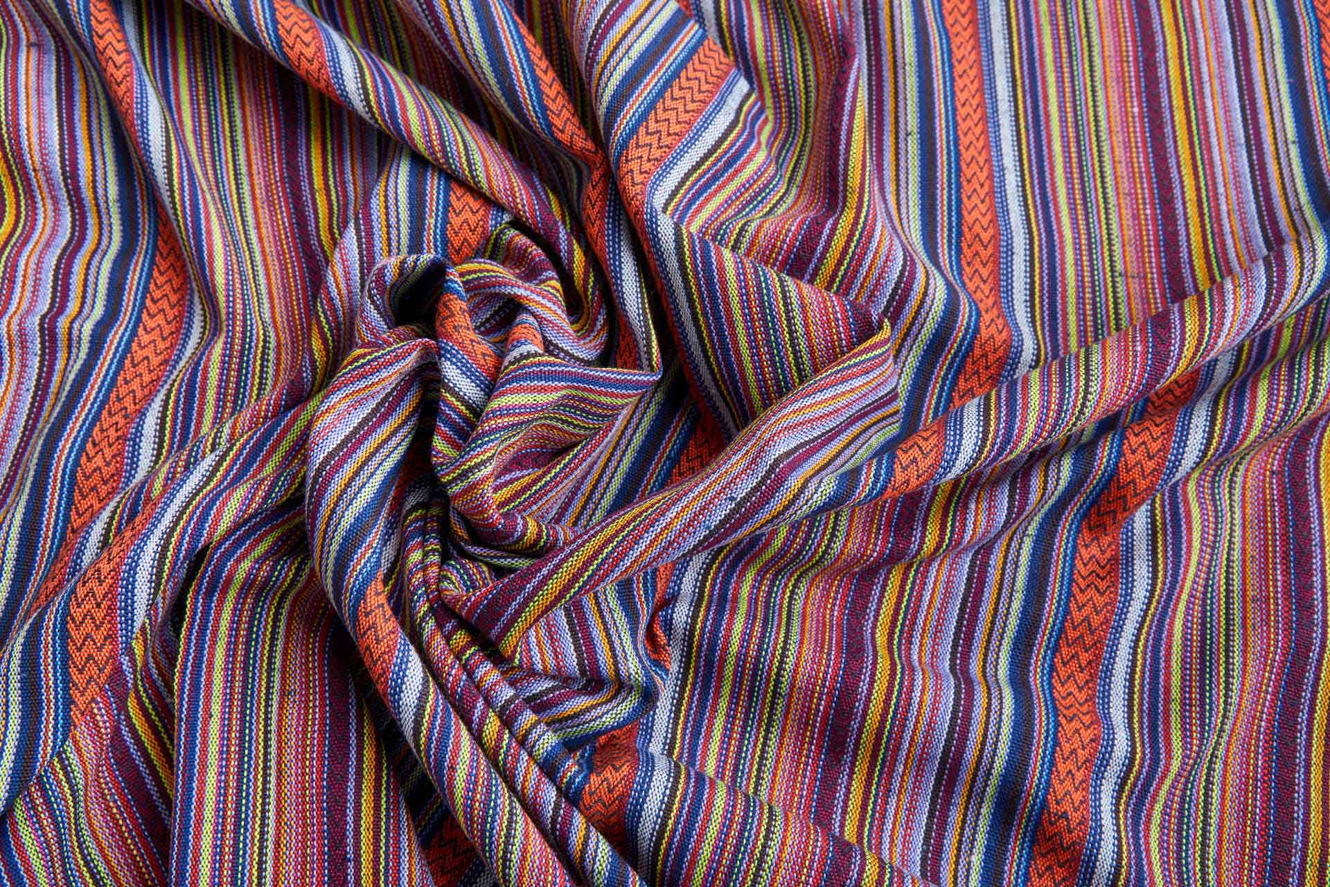 "Mexicana" Striped Woven Cotton Blend - Lilac, Plum & Multi fabric, image 5 of 14