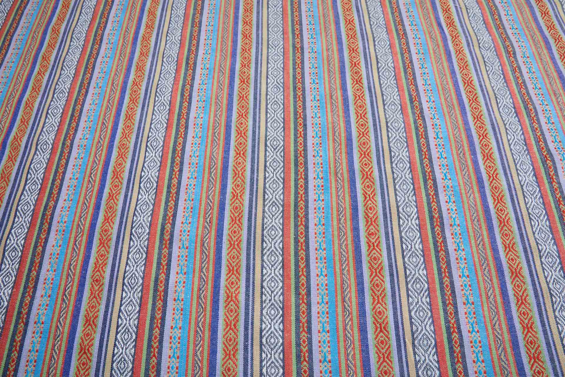 "Mexicana" Striped Woven Cotton Blend - Lilac, Blue, Red & Multi fabric, image 8 of 8