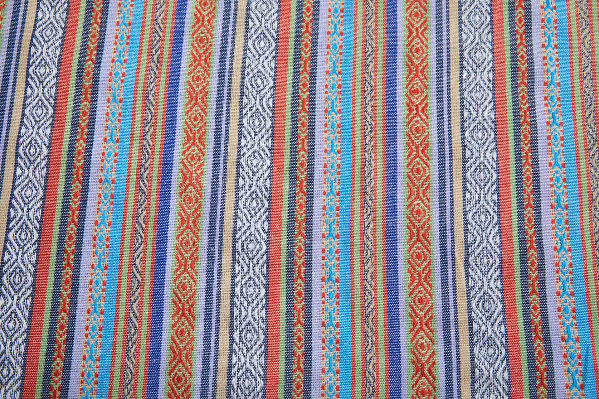 "Mexicana" Striped Woven Cotton Blend - Lilac, Blue, Red & Multi fabric, image 6 of 8