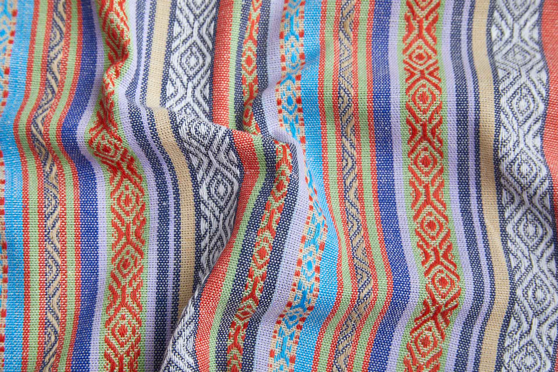 "Mexicana" Striped Woven Cotton Blend - Lilac, Blue, Red & Multi fabric, image 2 of 8