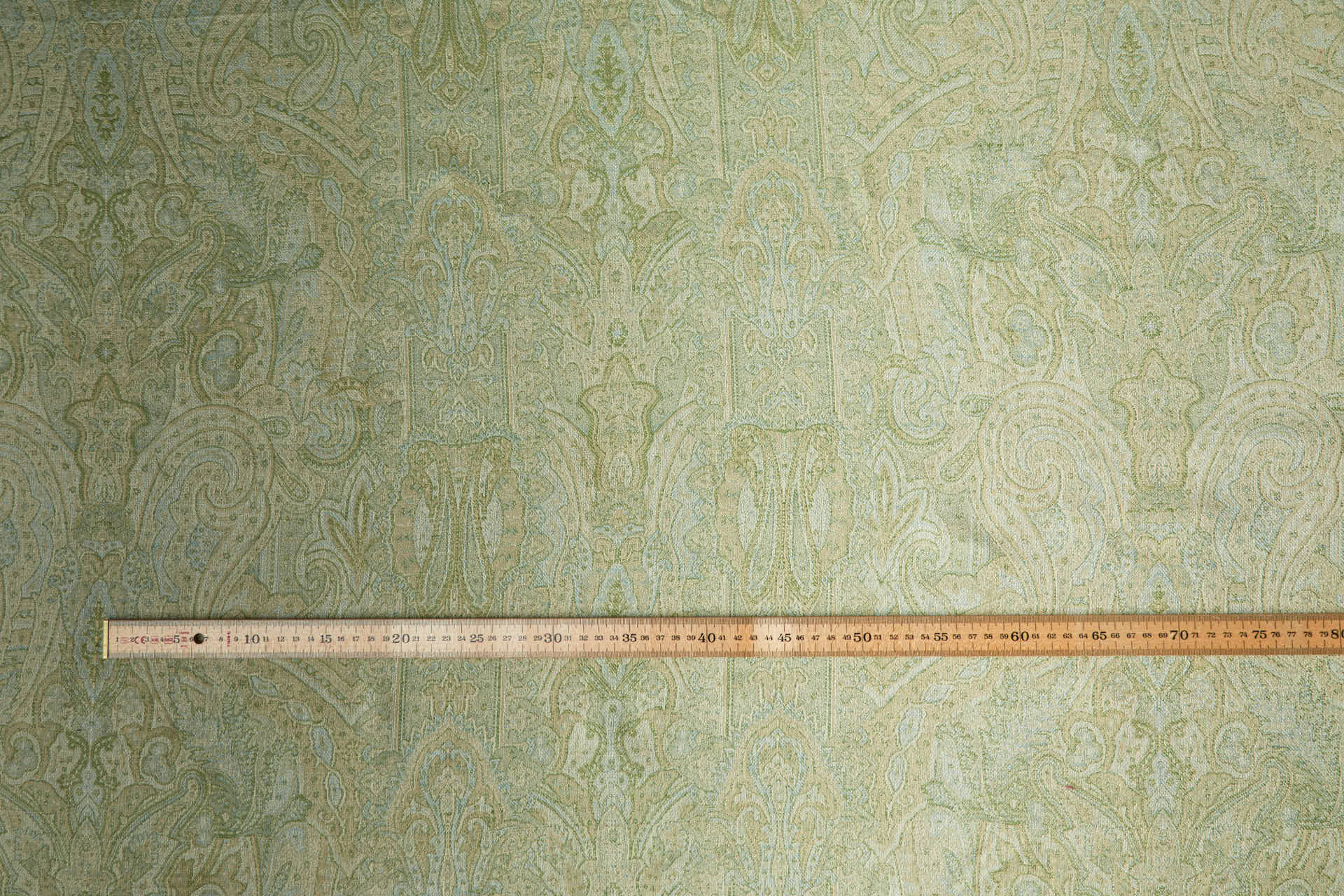 Paisley Wool Challis - Fresh Greens with Cream fabric, image 6 of 6