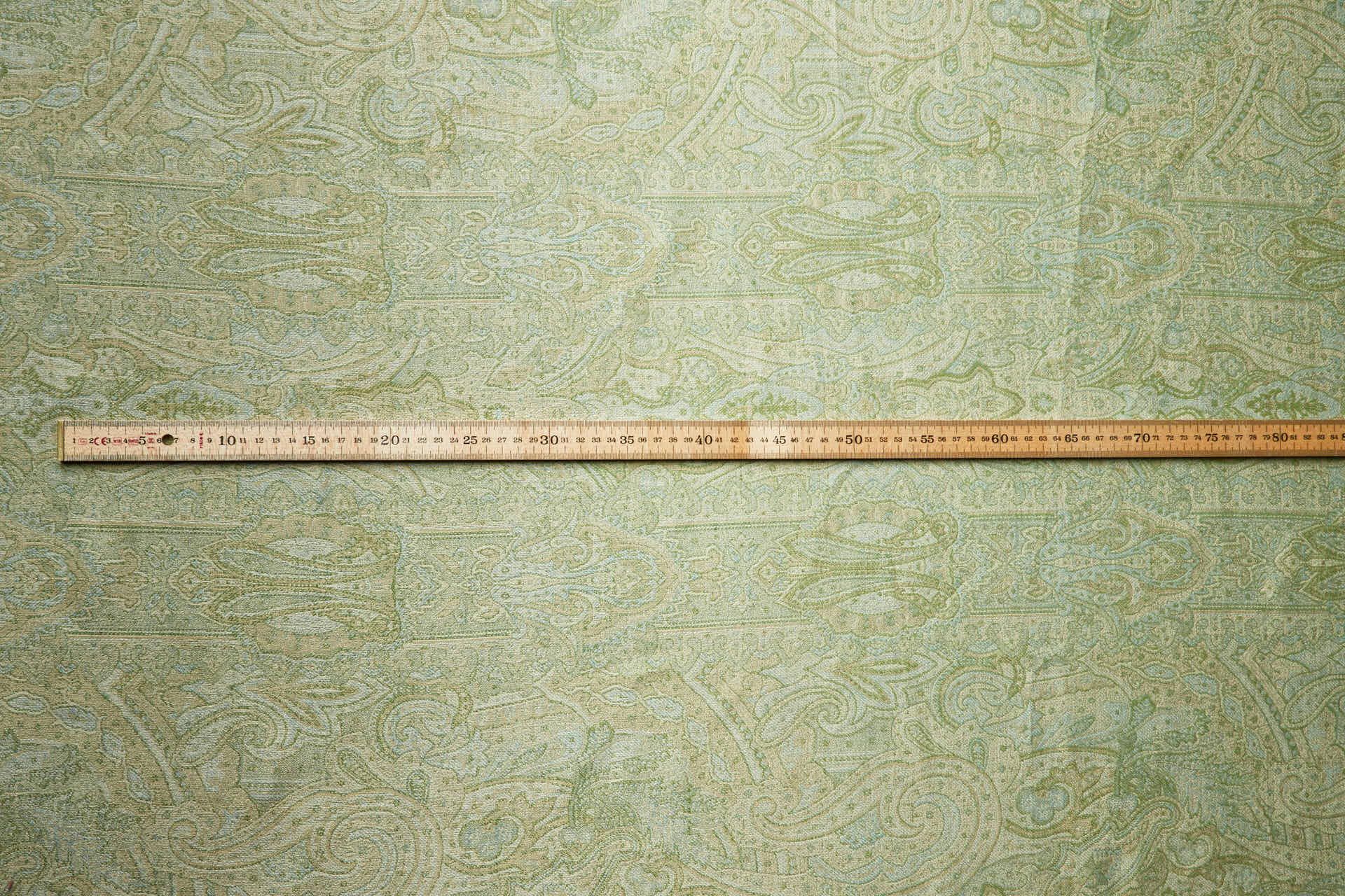 Paisley Wool Challis - Fresh Greens with Cream fabric, image 5 of 6