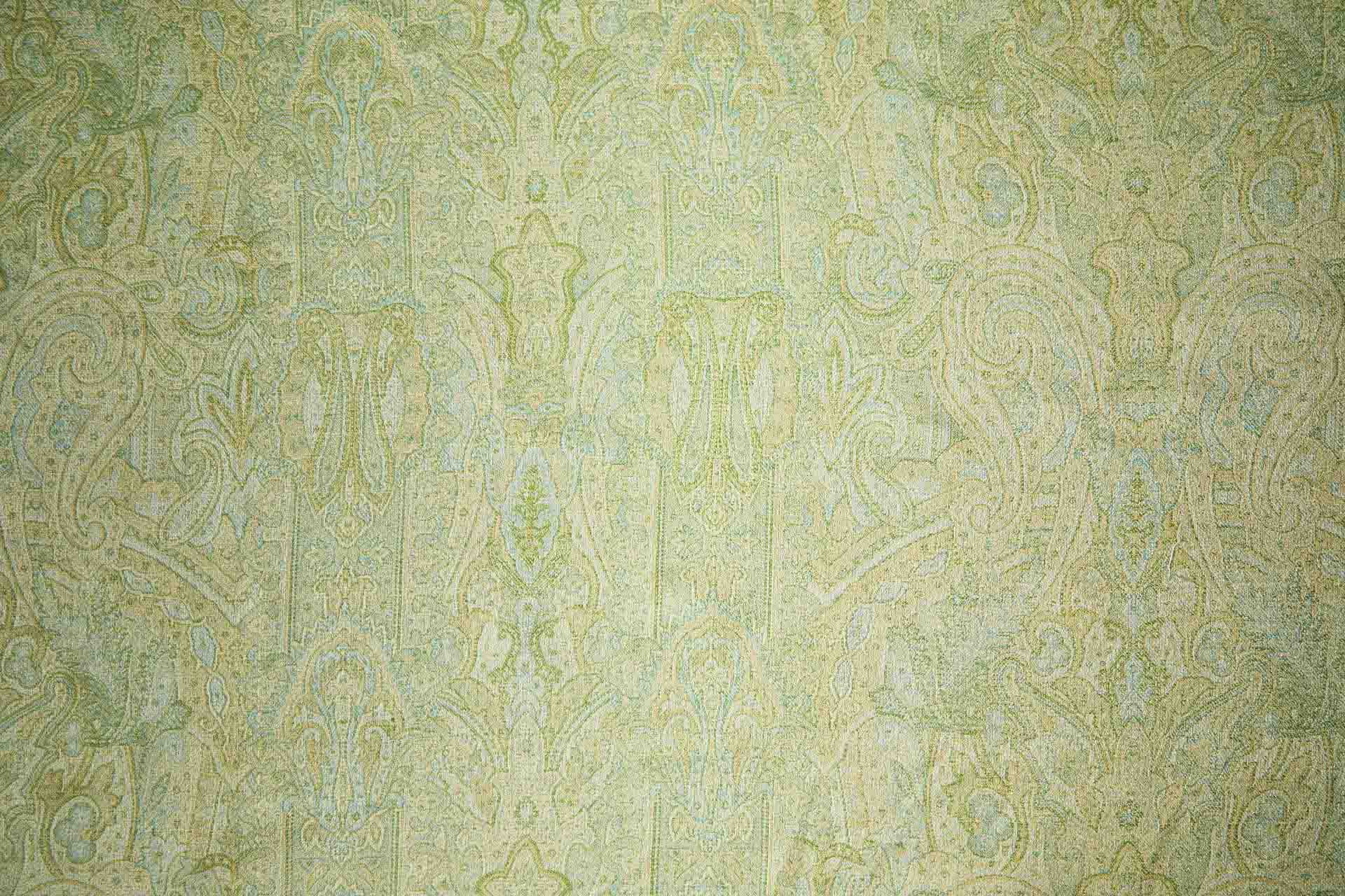 Paisley Wool Challis - Fresh Greens with Cream fabric, image 4 of 6