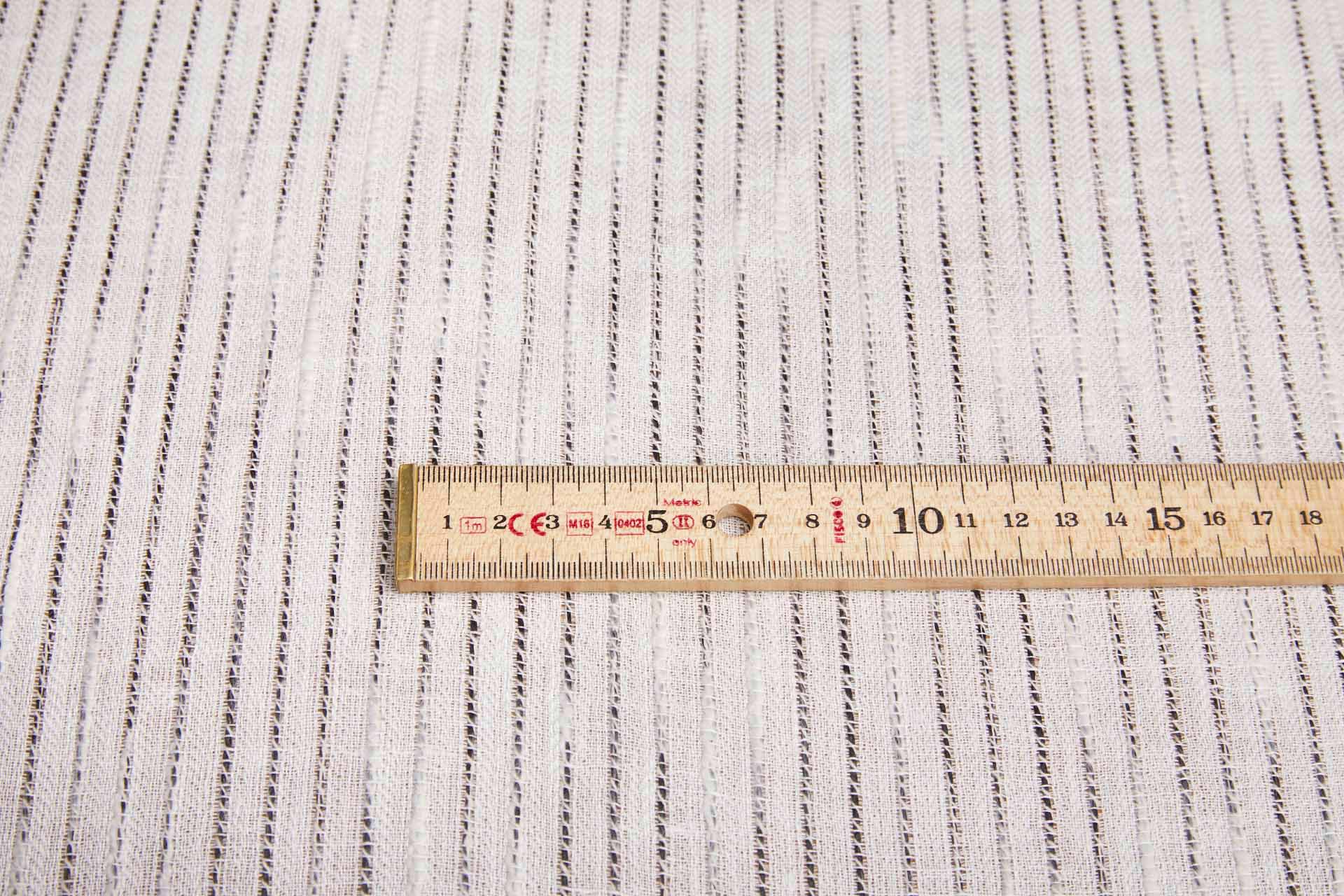 Slubby Cotton and Linen Stripe - Ivory and Black fabric, image 6 of 7