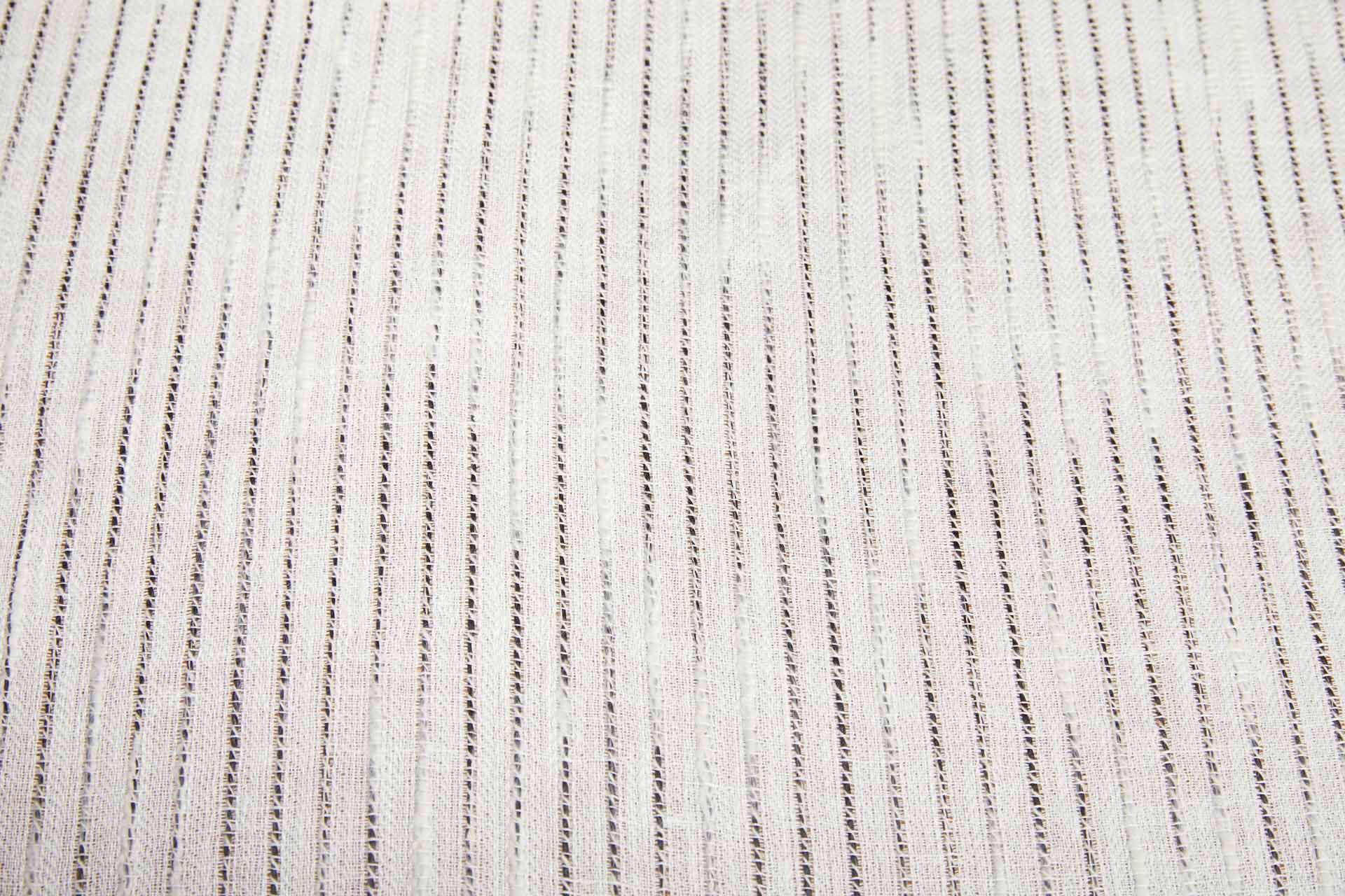 Slubby Cotton and Linen Stripe - Ivory and Black fabric, image 7 of 7