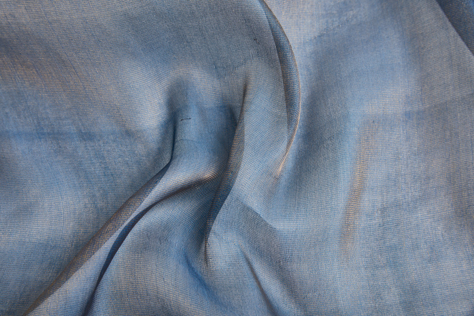 Silk Metallic Chiffon - Kingfisher/Gold fabric, image 11 of 11