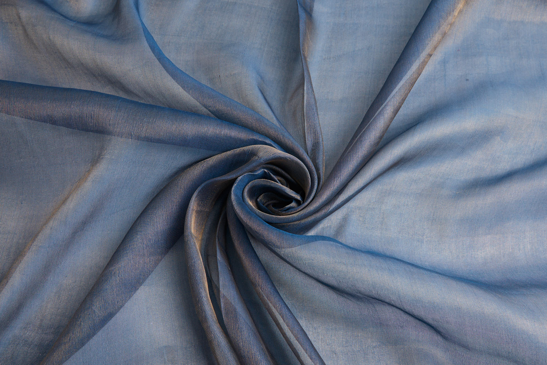 Silk Metallic Chiffon - Kingfisher/Gold fabric, image 7 of 11