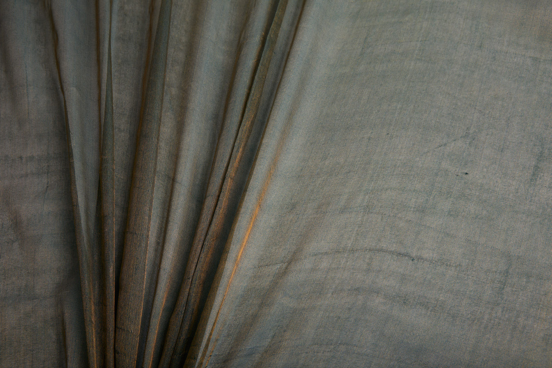 Silk Metallic Chiffon - Dark Green/Gold fabric, image 11 of 11