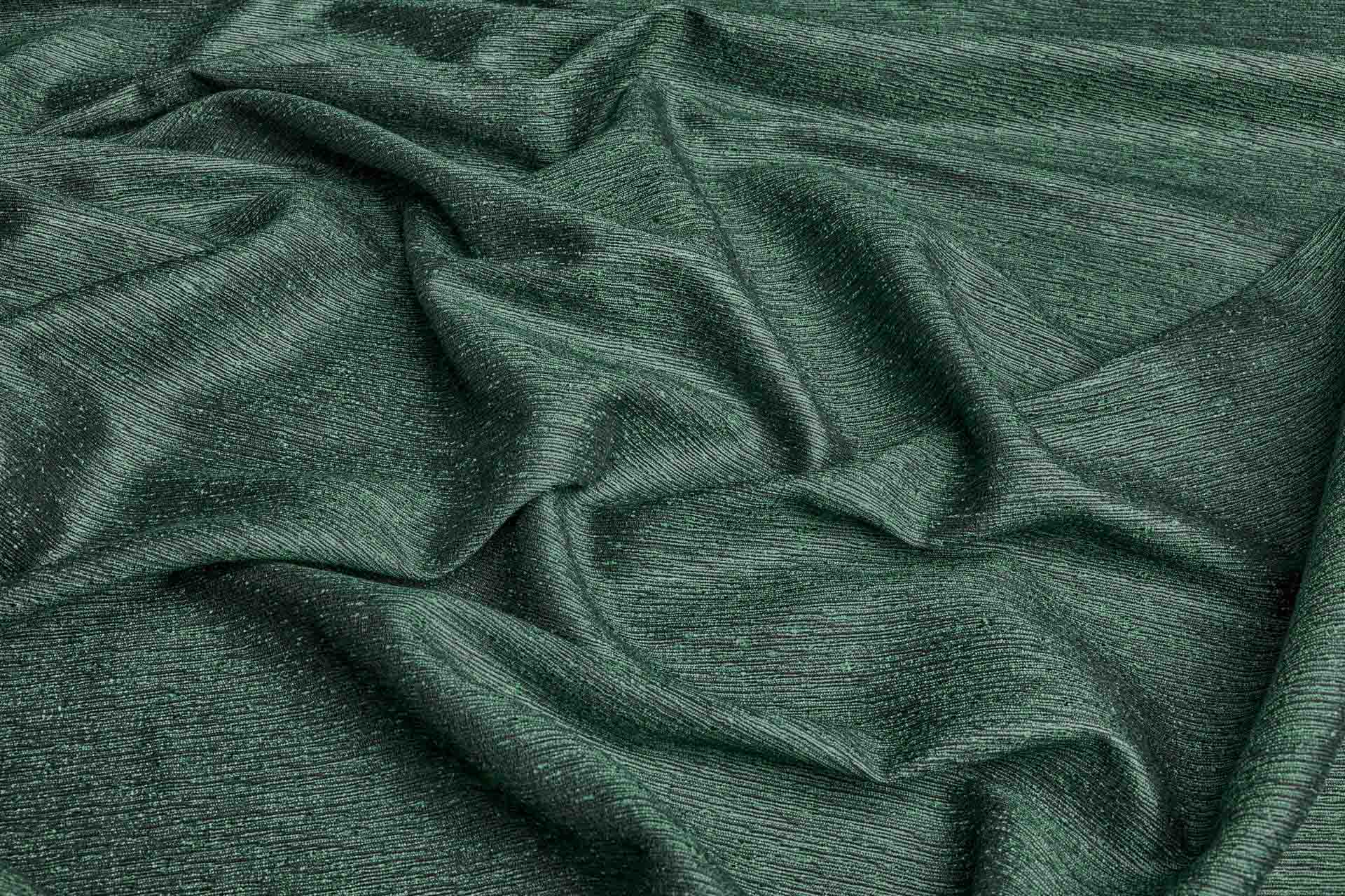 Cotton, Viscose and Silk Marl Weave - Green Black fabric, image 3 of 6