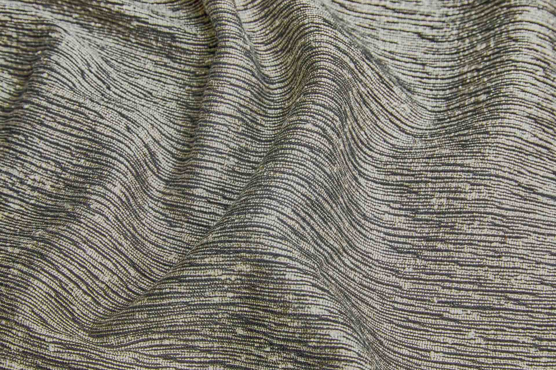 Cotton, Viscose and Silk Marl Weave - Ecru Black fabric