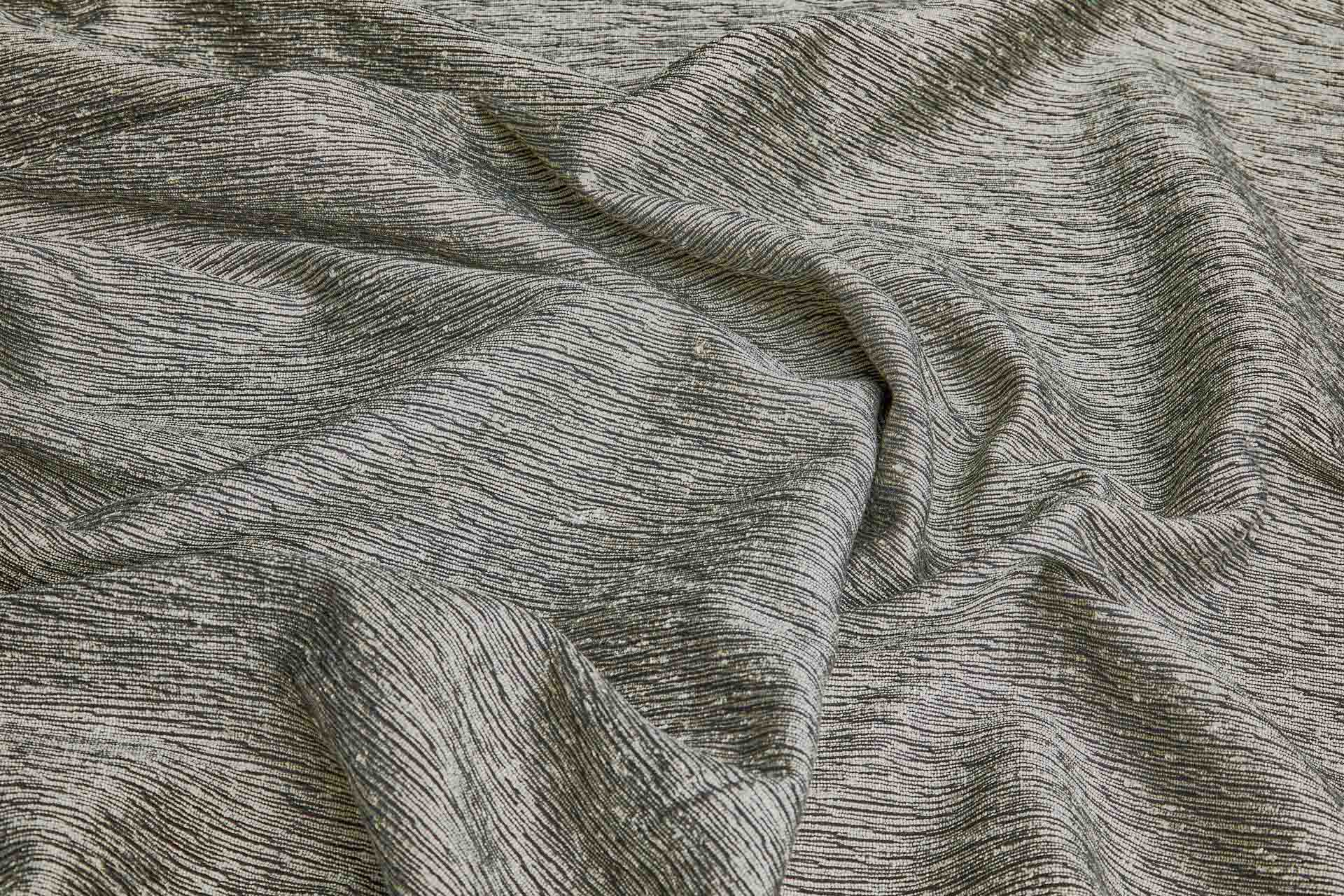 Cotton, Viscose and Silk Marl Weave - Ecru Black fabric, image 3 of 6
