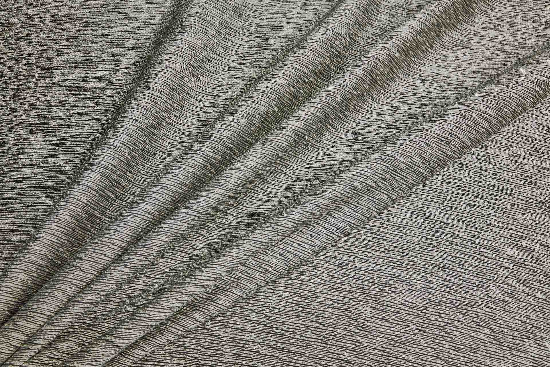 Cotton, Viscose and Silk Marl Weave - Ecru Black fabric, image 4 of 6