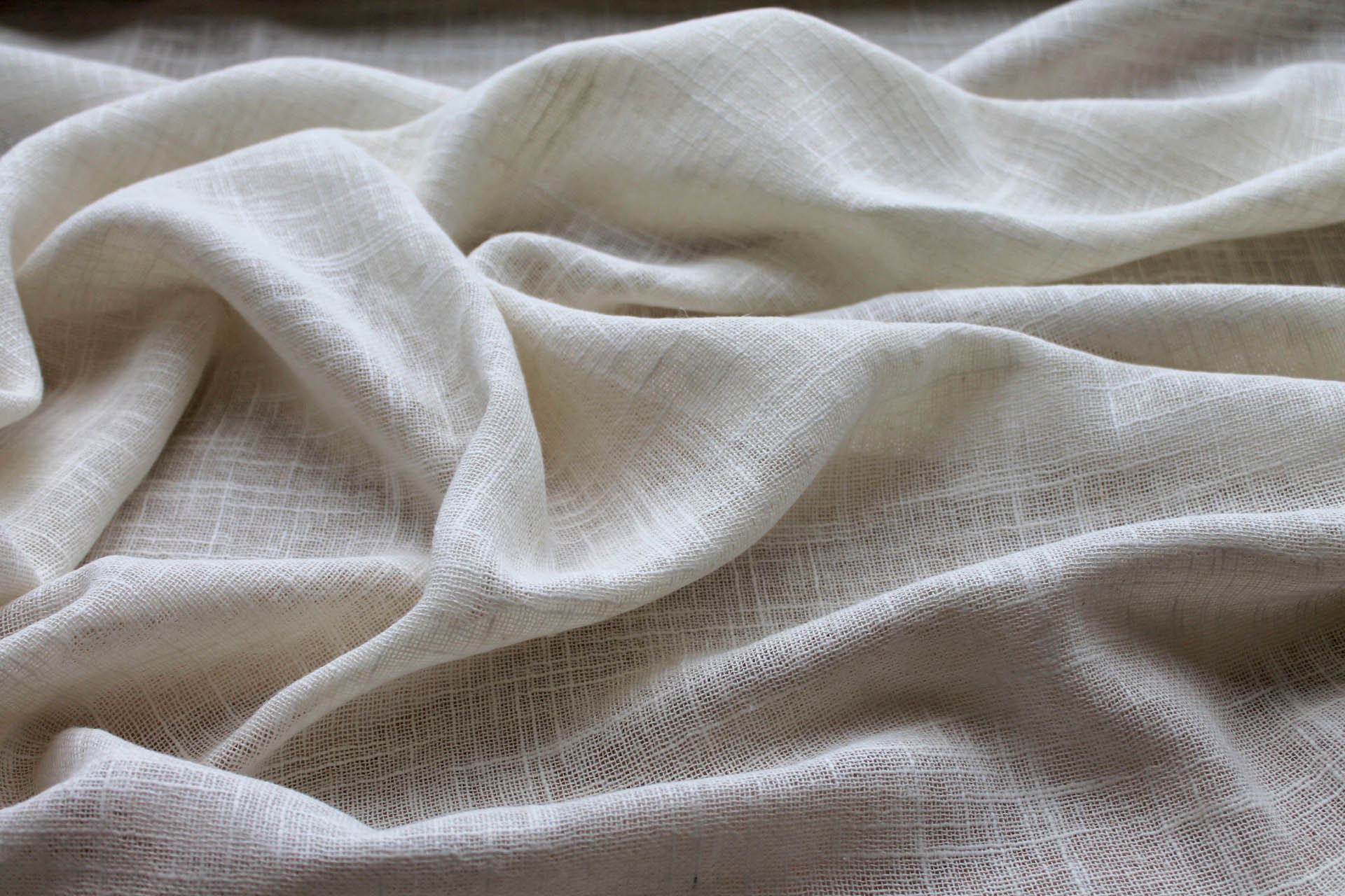 Raw Linen Muslin - Ivory fabric, image 3 of 8