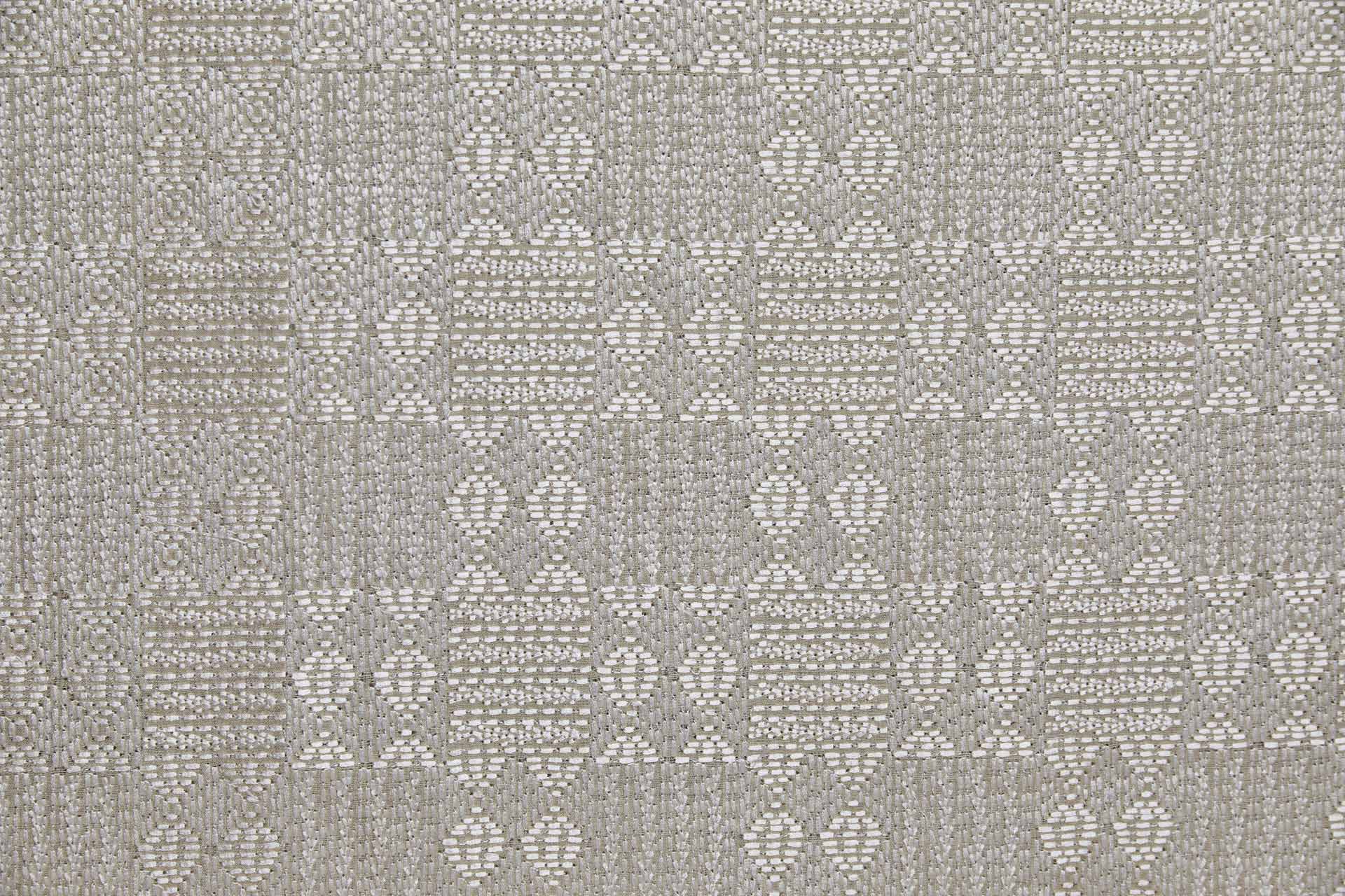 Geometric Off White Embroidery on Cream/Natural Silk Tassar fabric, image 2 of 8