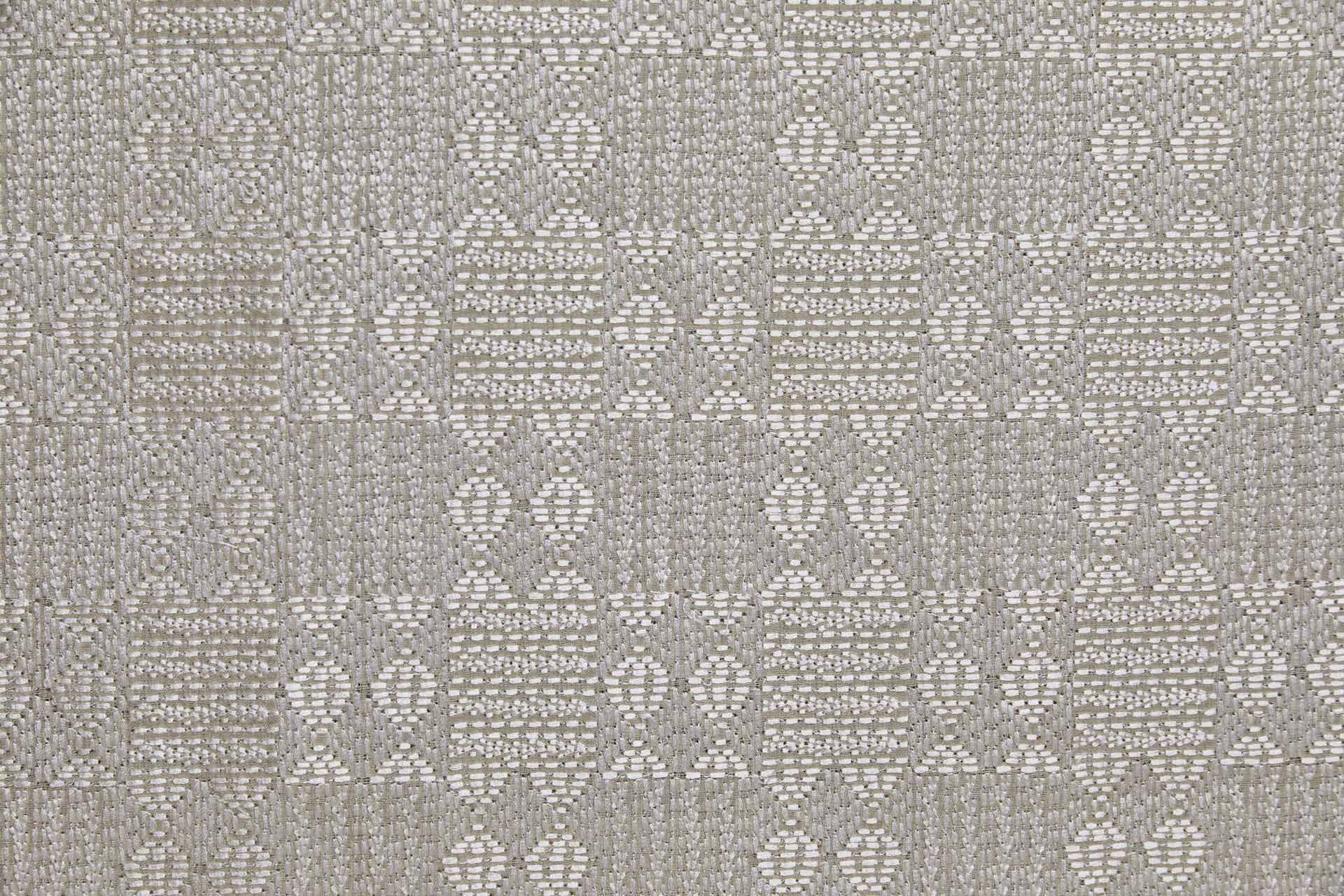 Geometric Off White Embroidery on Cream/Natural Silk Tassar fabric, image 3 of 8