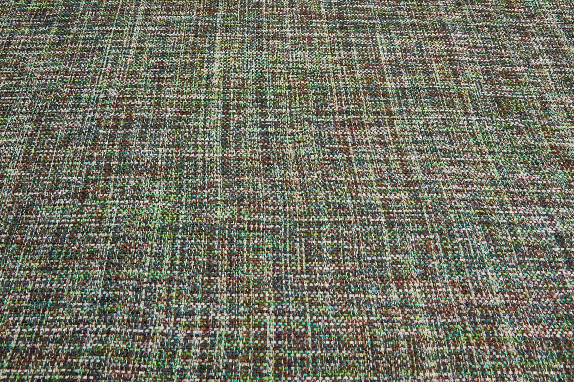 Hand Woven Silk Tweed - Greens, Browns and Ivory fabric, image 3 of 7