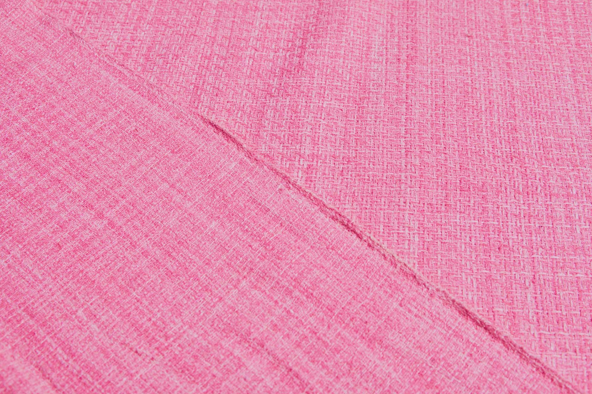 Textured Cotton Tweed Style Weave - Bright Pink & Cream fabric, image 3 of 11