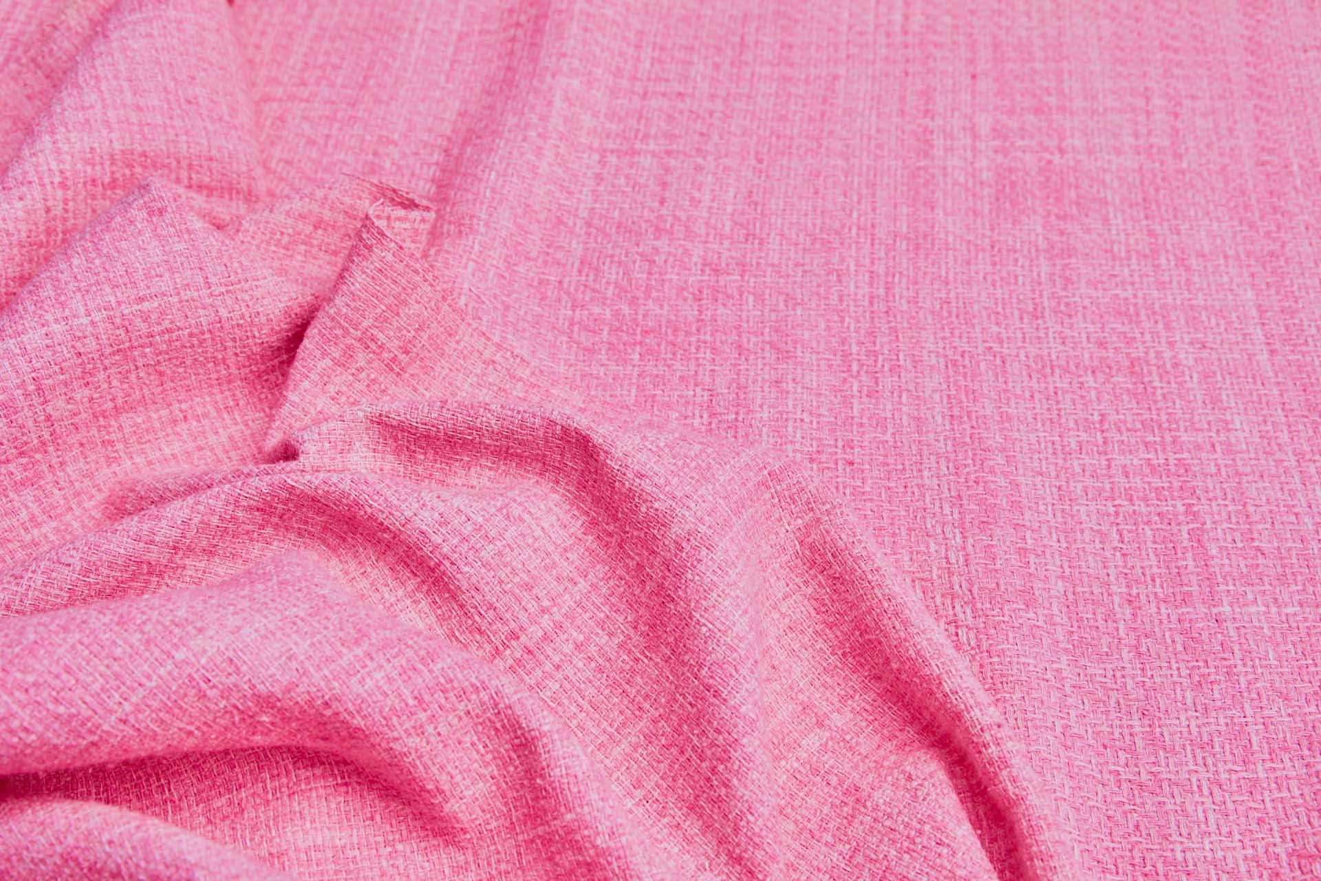 Textured Cotton Tweed Style Weave - Bright Pink & Cream fabric, image 8 of 11